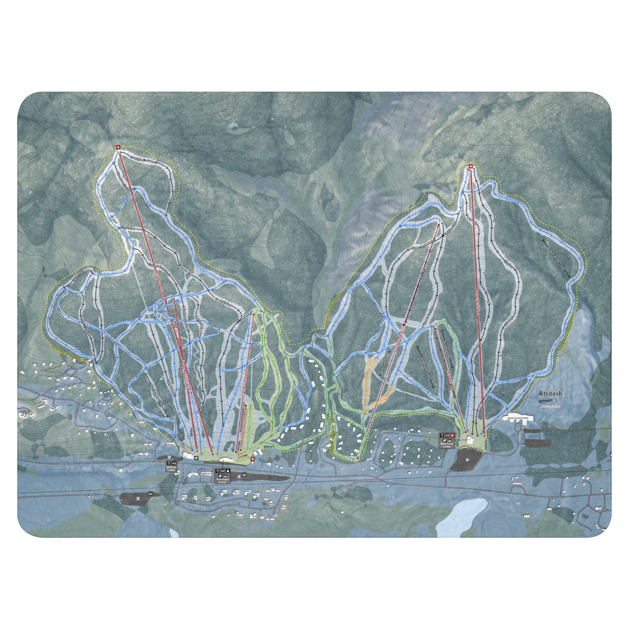 Attitash Mountain, New Hampshire Ski Resort Map Blanket