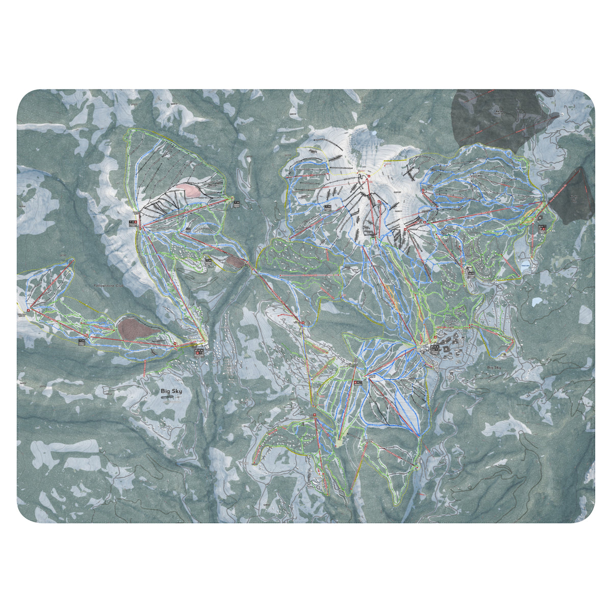 BIG SKY COMBO, MONTANA SKI RESORT MAP BLANKET