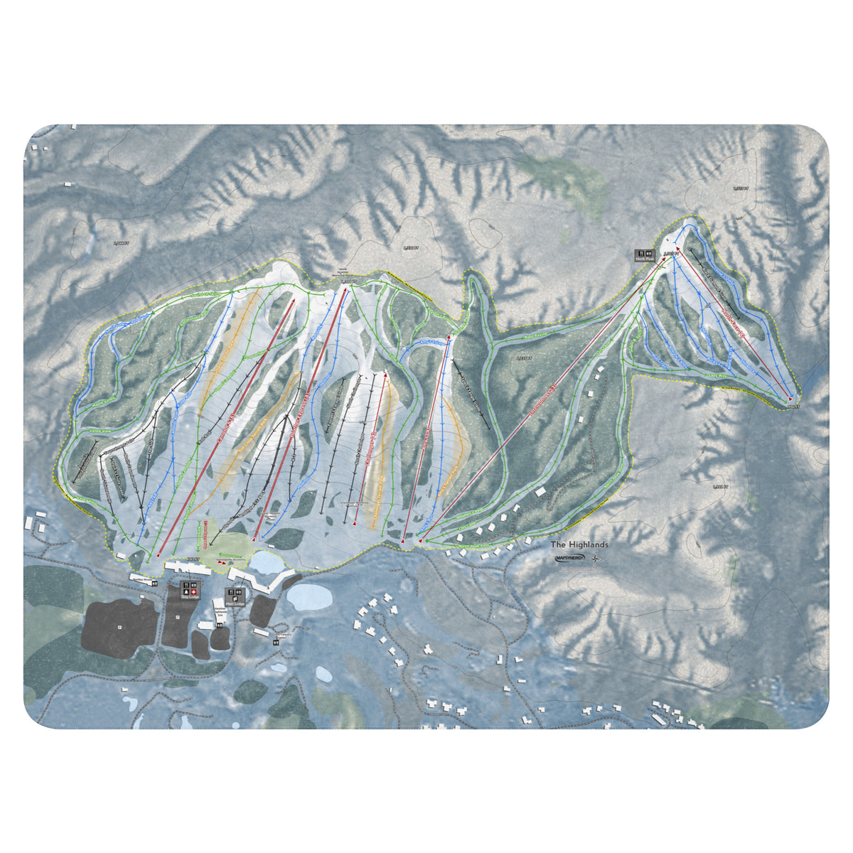 THE HIGHLANDS, MICHIGAN SKI RESORT MAP BLANKET