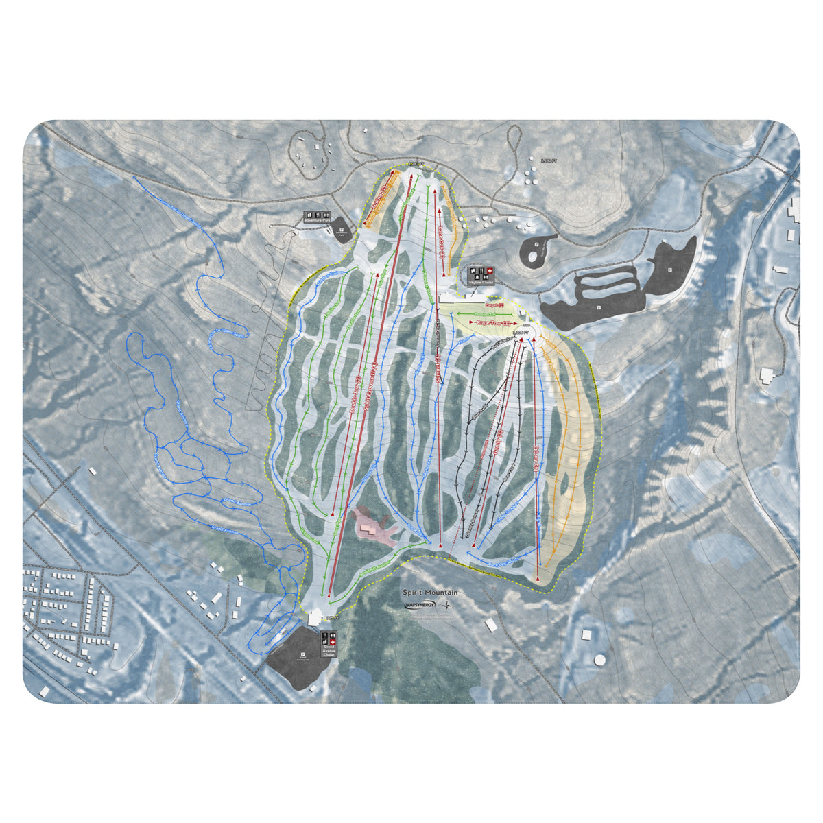 Spirit Mountain, Minnesota Ski Resort Map Blanket