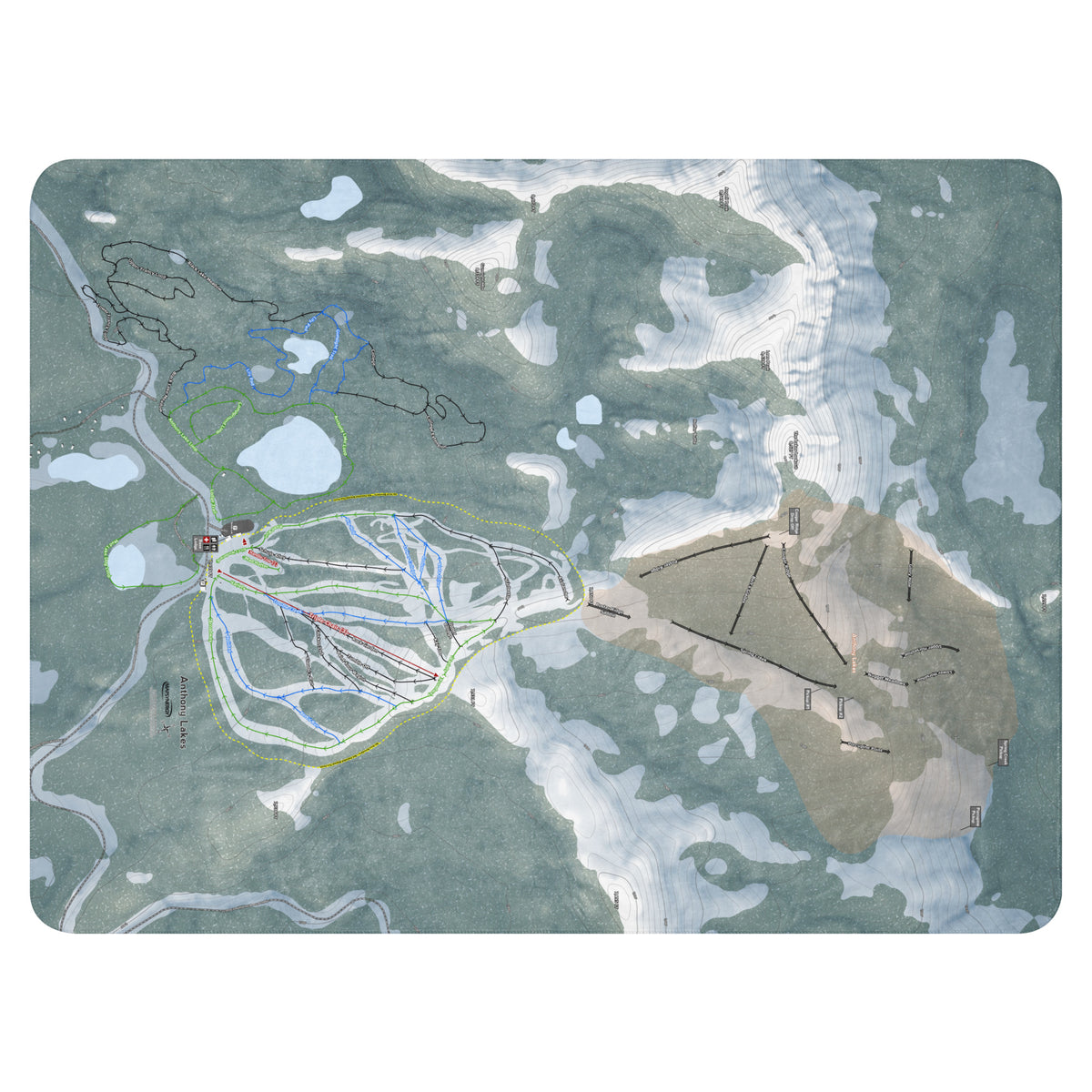 Anthony Lakes, Oregon Ski Resort Map Blanket