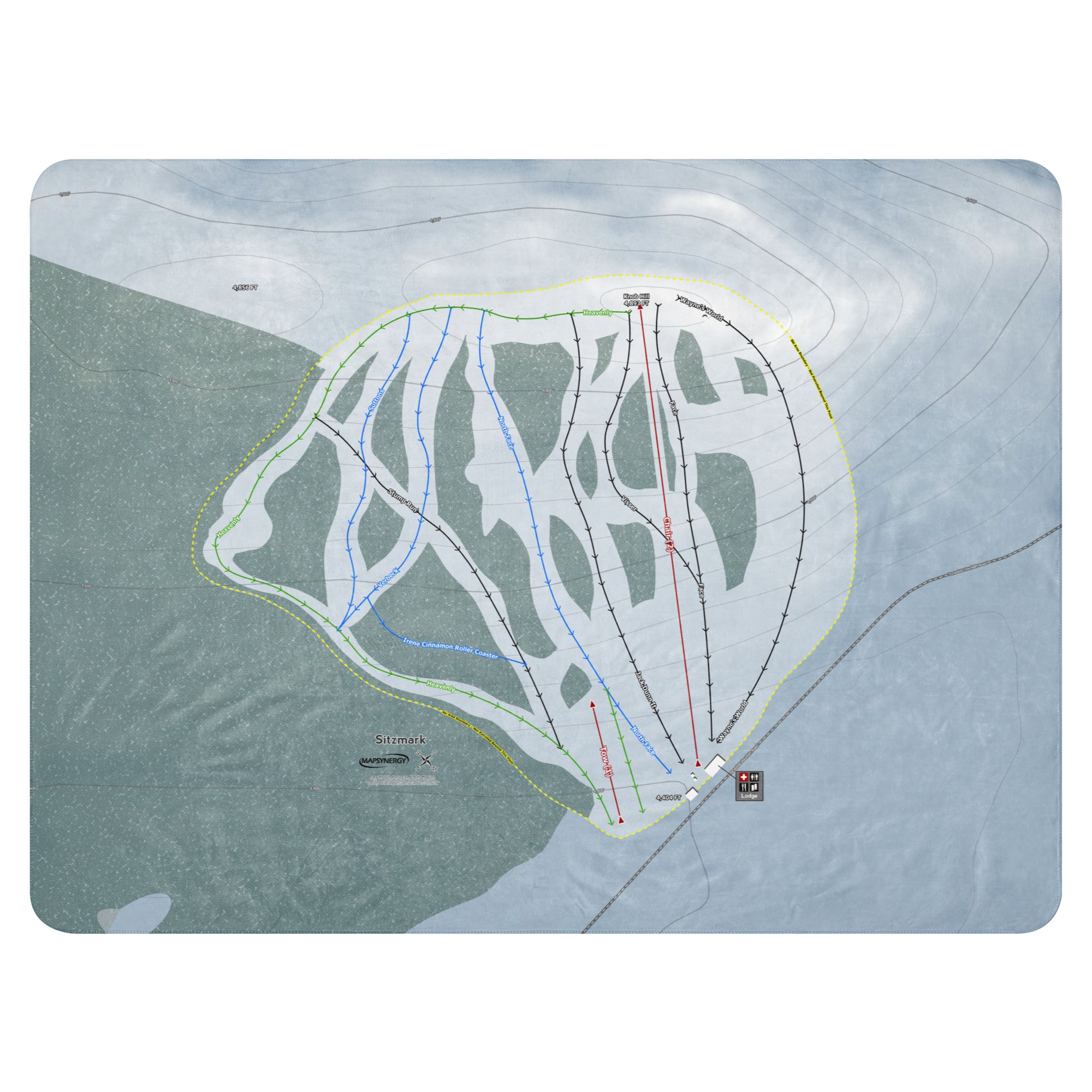 Sitzmark, Washington Ski Resort Map Blanket