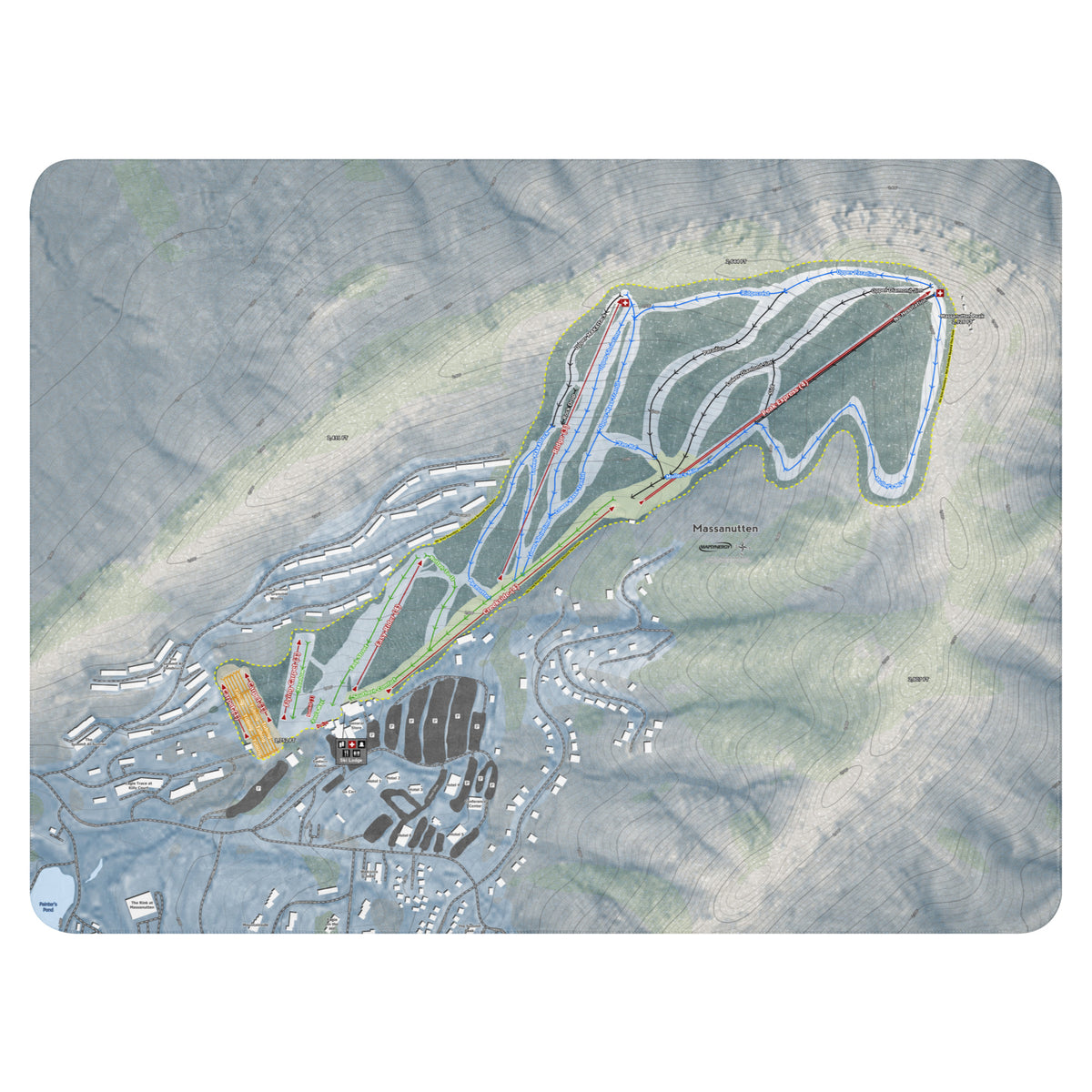 Massanutten, Virginia Ski Resort Map Blanket