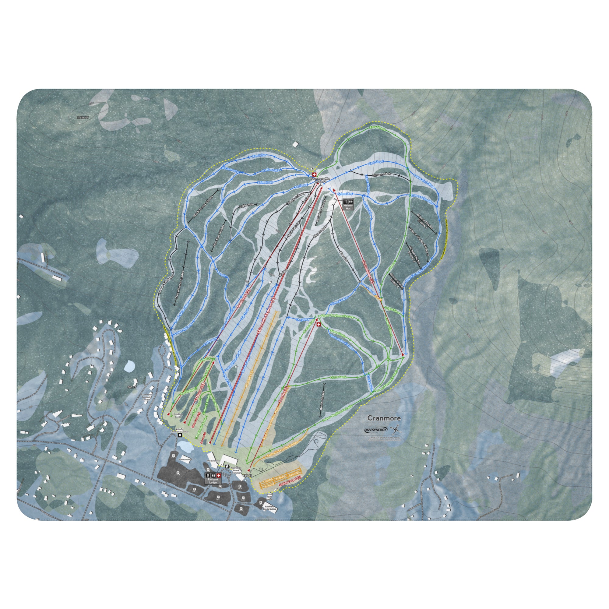 Cranmore Mountain, New Hampshire Ski Resort Map Blanket