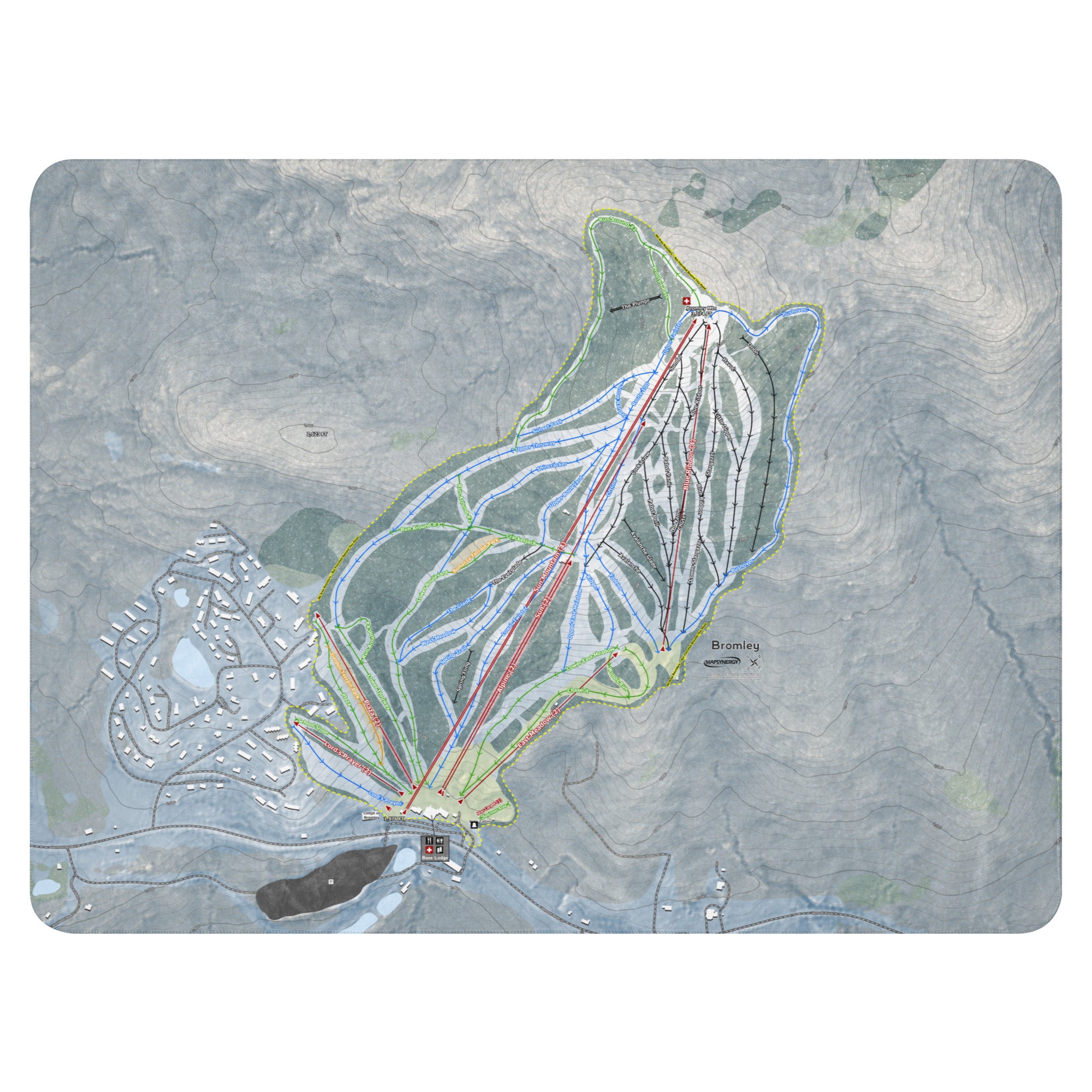 Bromley, Vermont Ski Resort Map Blanket