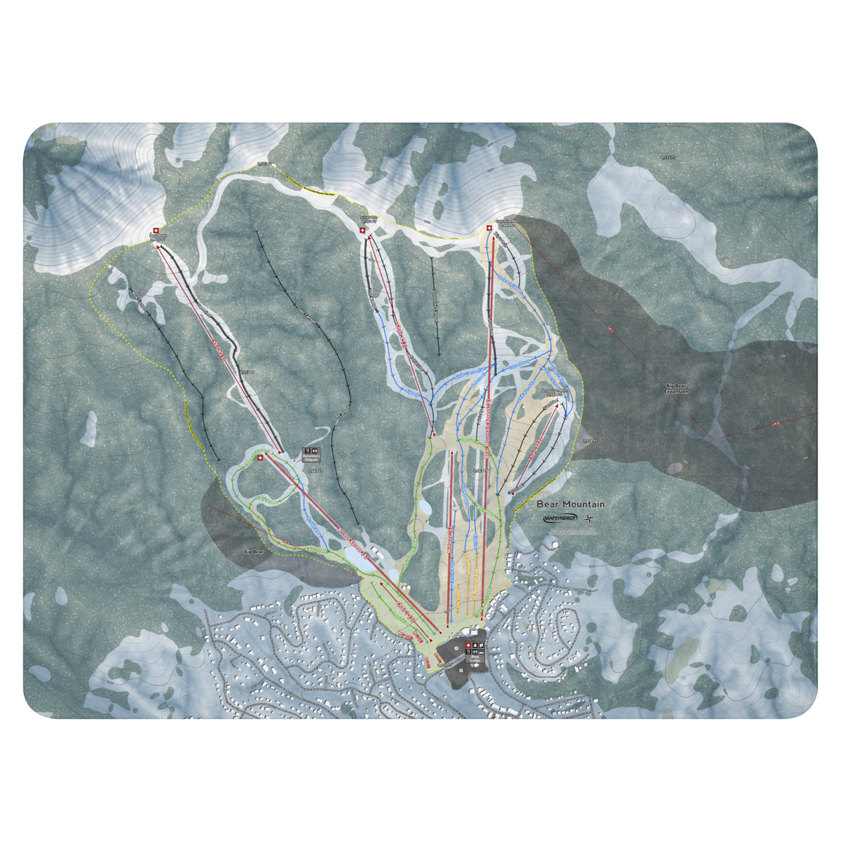 Bear Mountain, California Ski Resort Map Blanket