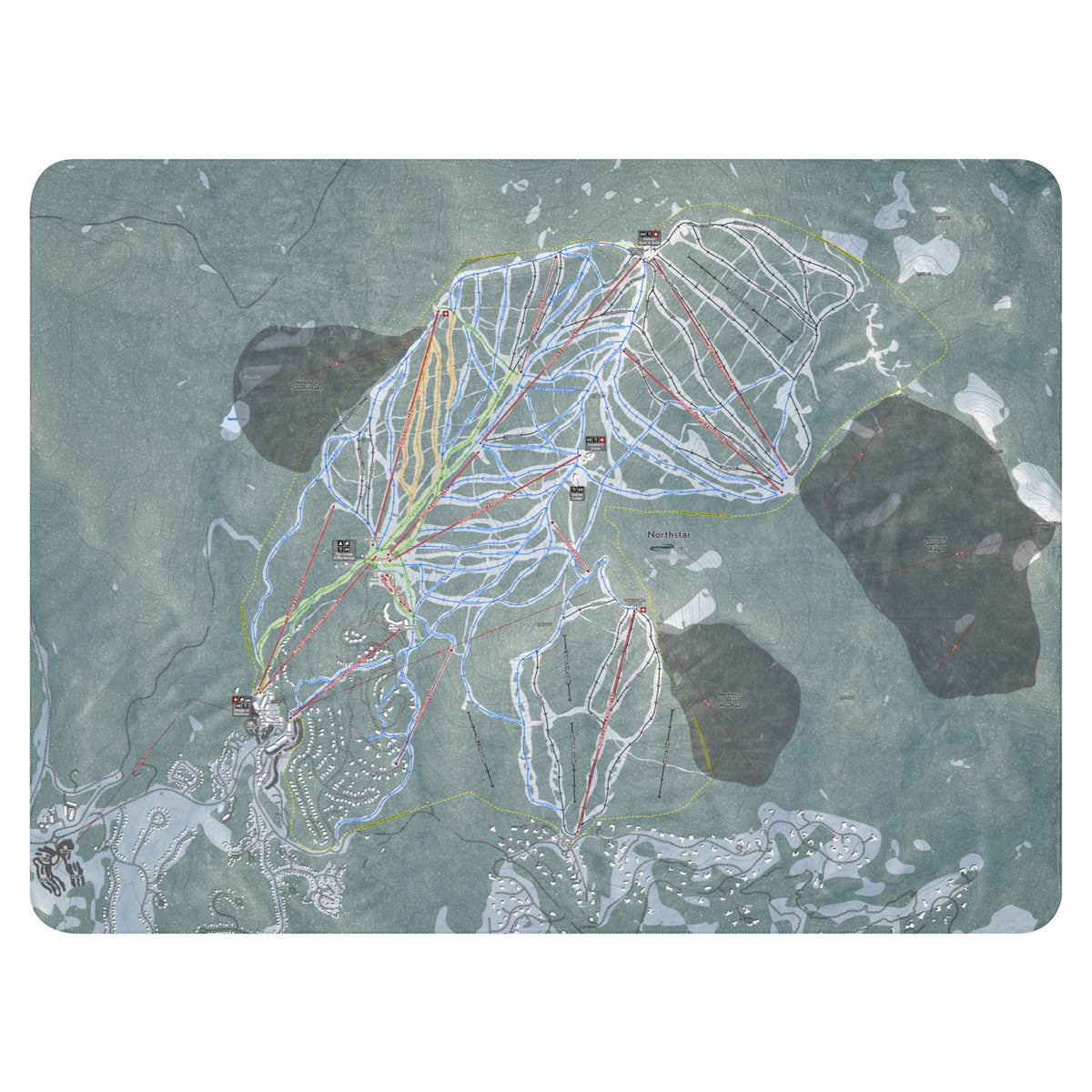 Northstar, California Ski Resort Map Blanket