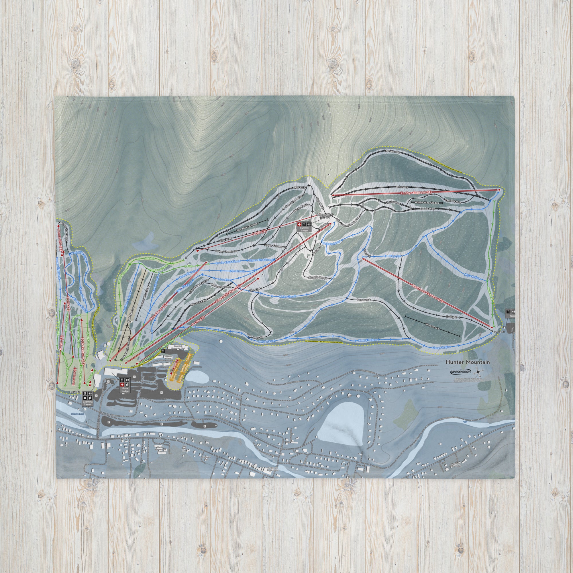 HUNTER MOUNTAIN, NEW YORK SKI RESORT MAP BLANKET