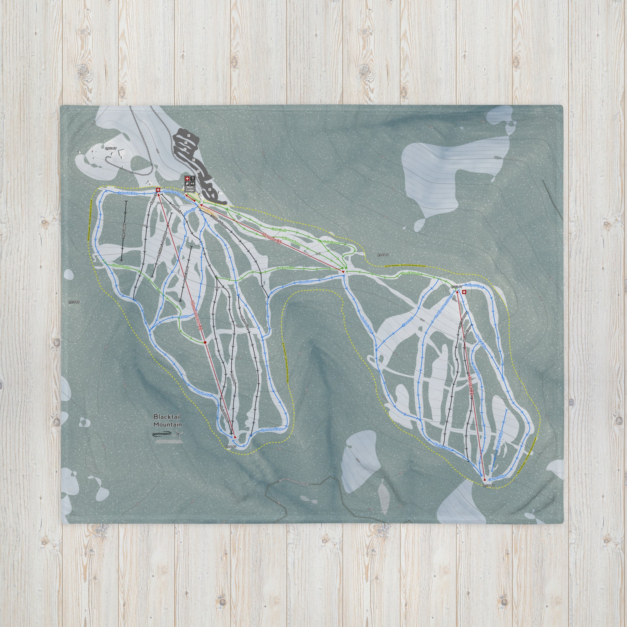 BLACKTAIL, MONTANA SKI RESORT MAP BLANKET