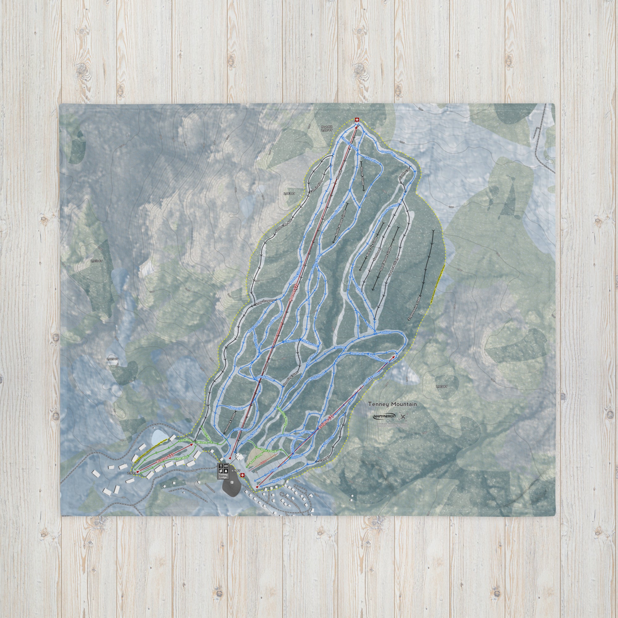 Tenney Mountain, New Hampshire Ski Resort Map Blanket