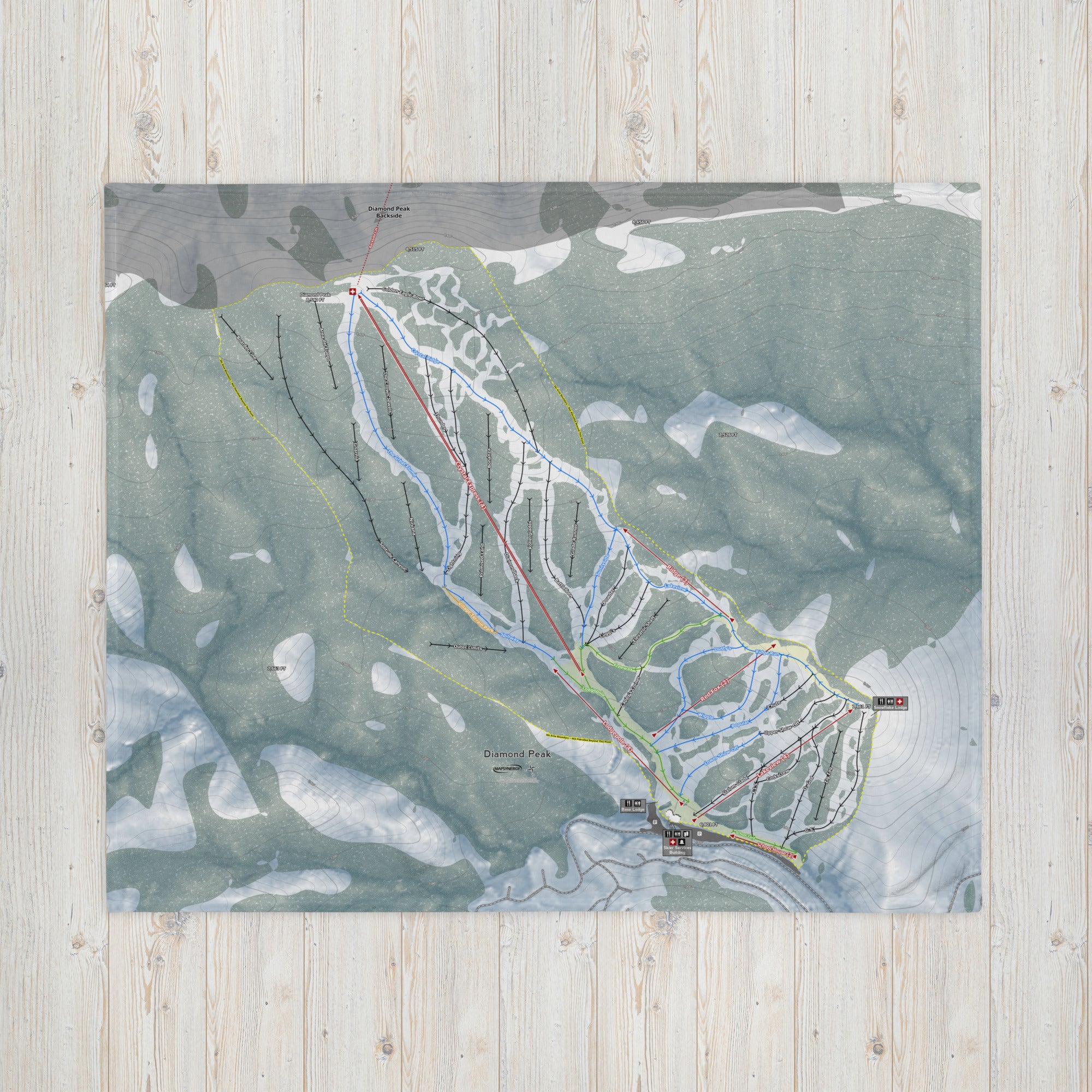 Diamond Peak, Nevada Ski Resort Map Blanket