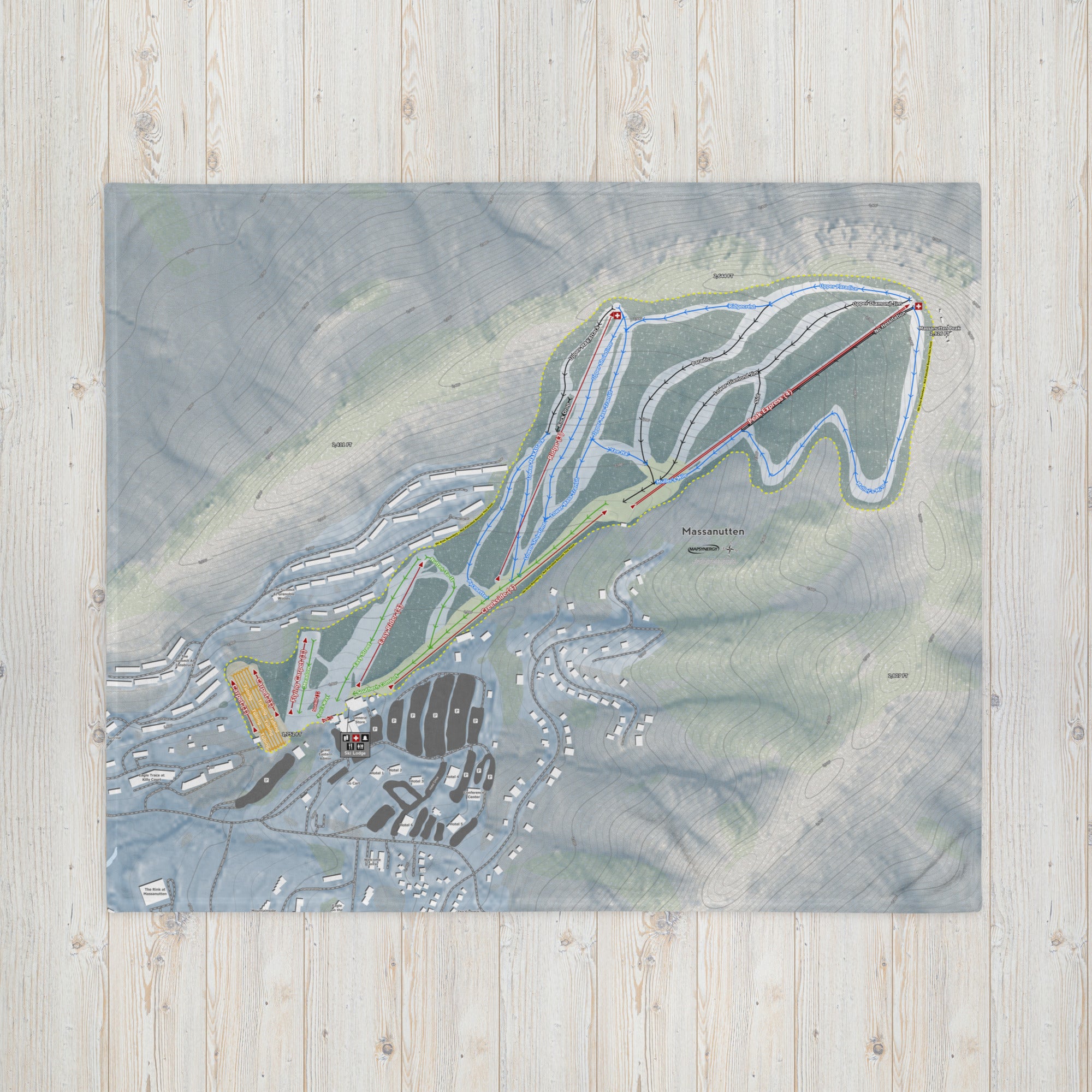 Massanutten, Virginia Ski Resort Map Blanket