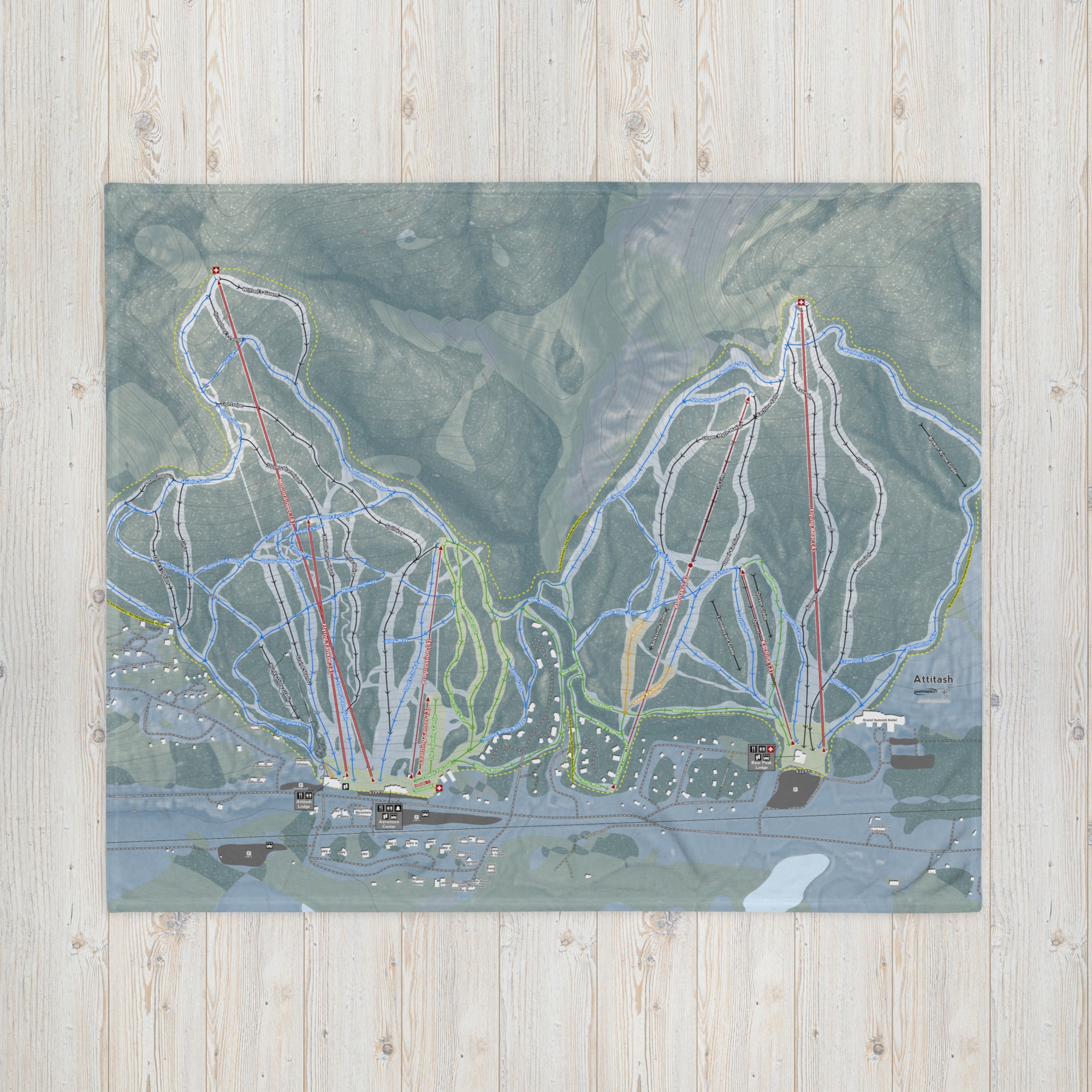 Attitash Mountain, New Hampshire Ski Resort Map Blanket