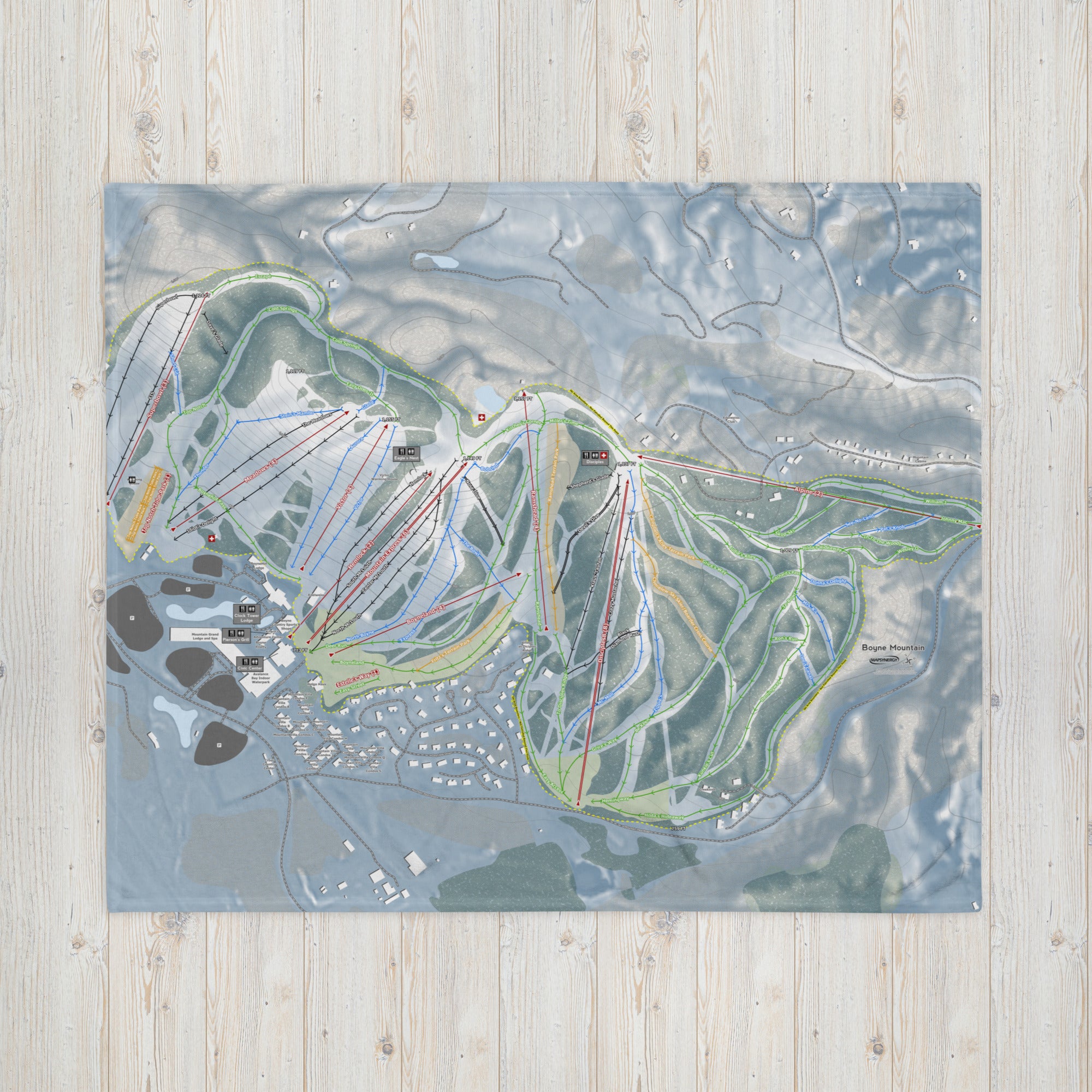 BOYNE MOUNTAIN, MICHIGAN SKI RESORT MAP BLANKET