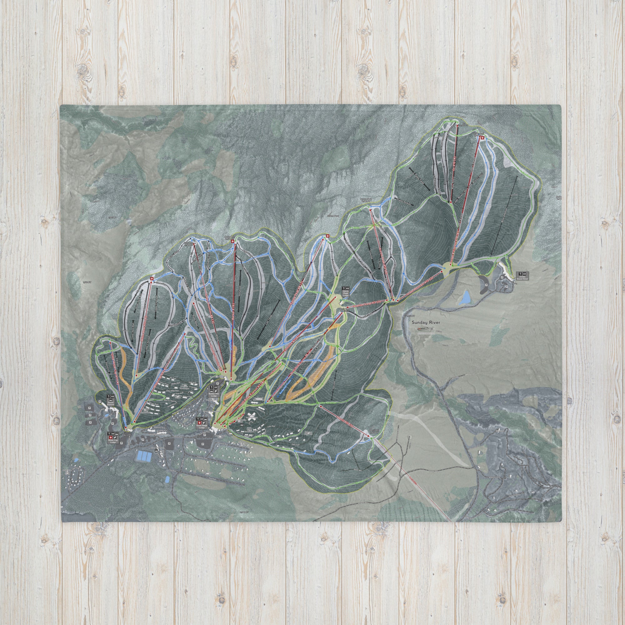 Sunday River, Maine Ski Resort Map blanket