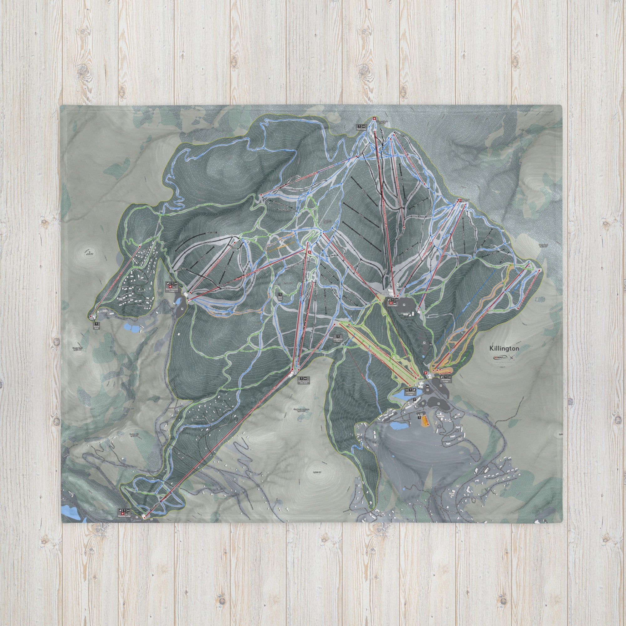 Killington, Vermont Ski Resort Map blanket