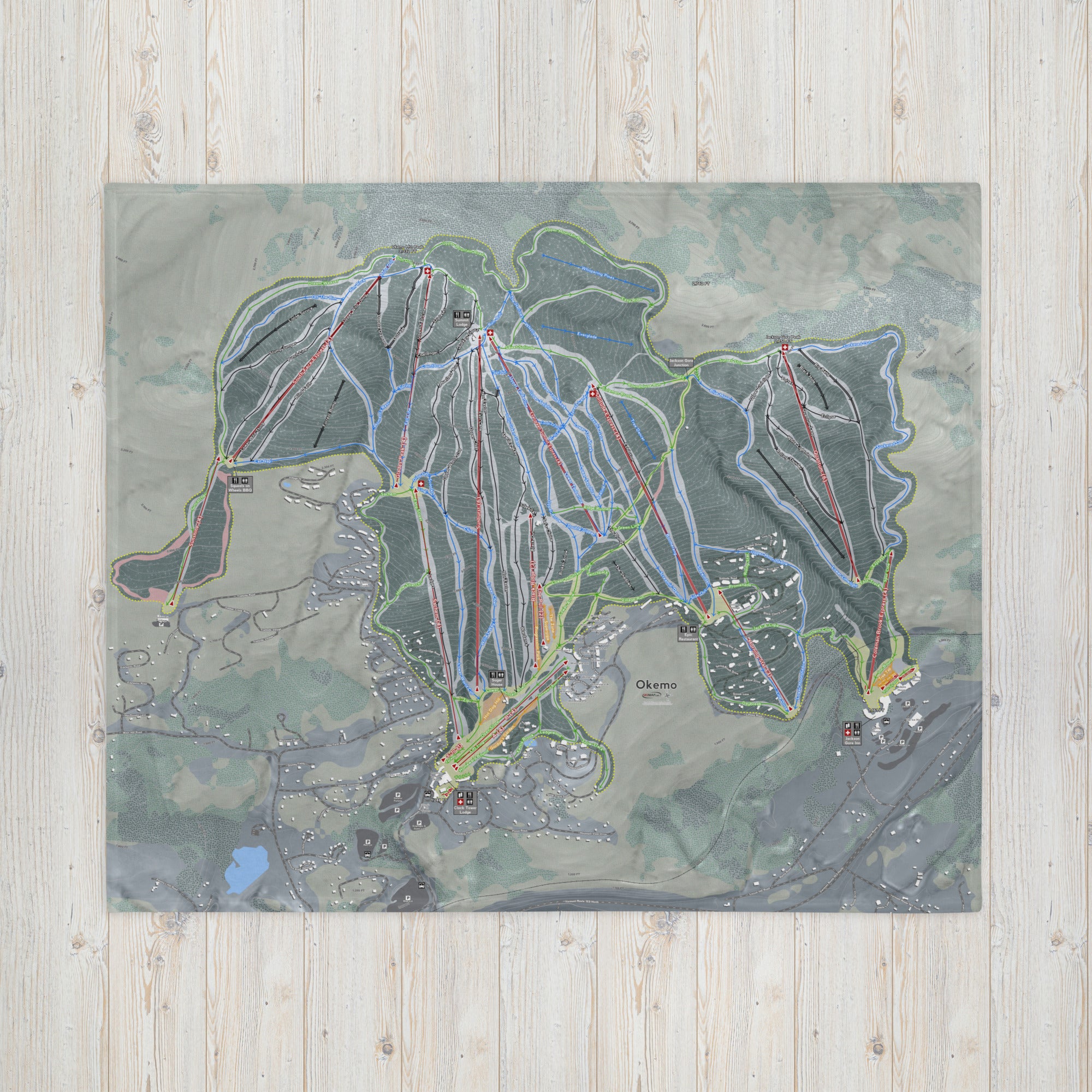 Okemo, Vermont Ski Resort Map blanket