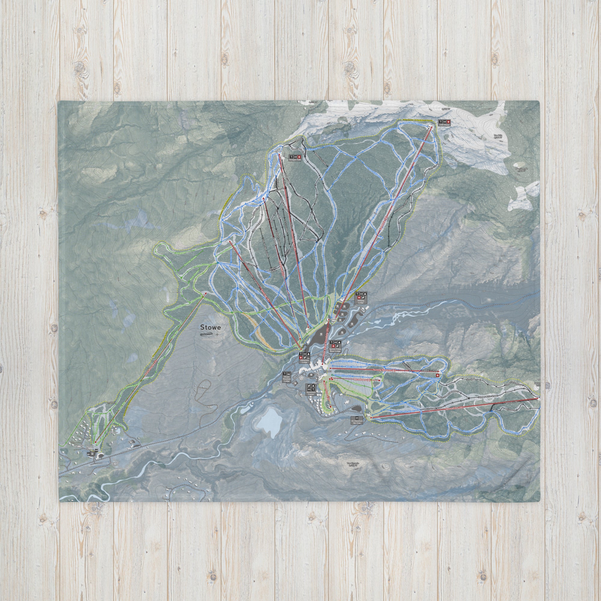 Stowe, Vermont Ski Resort Map Blanket