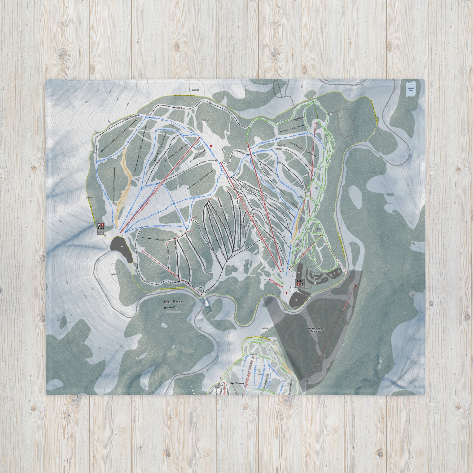 Mt Rose, Nevada Ski Resort Map Blanket