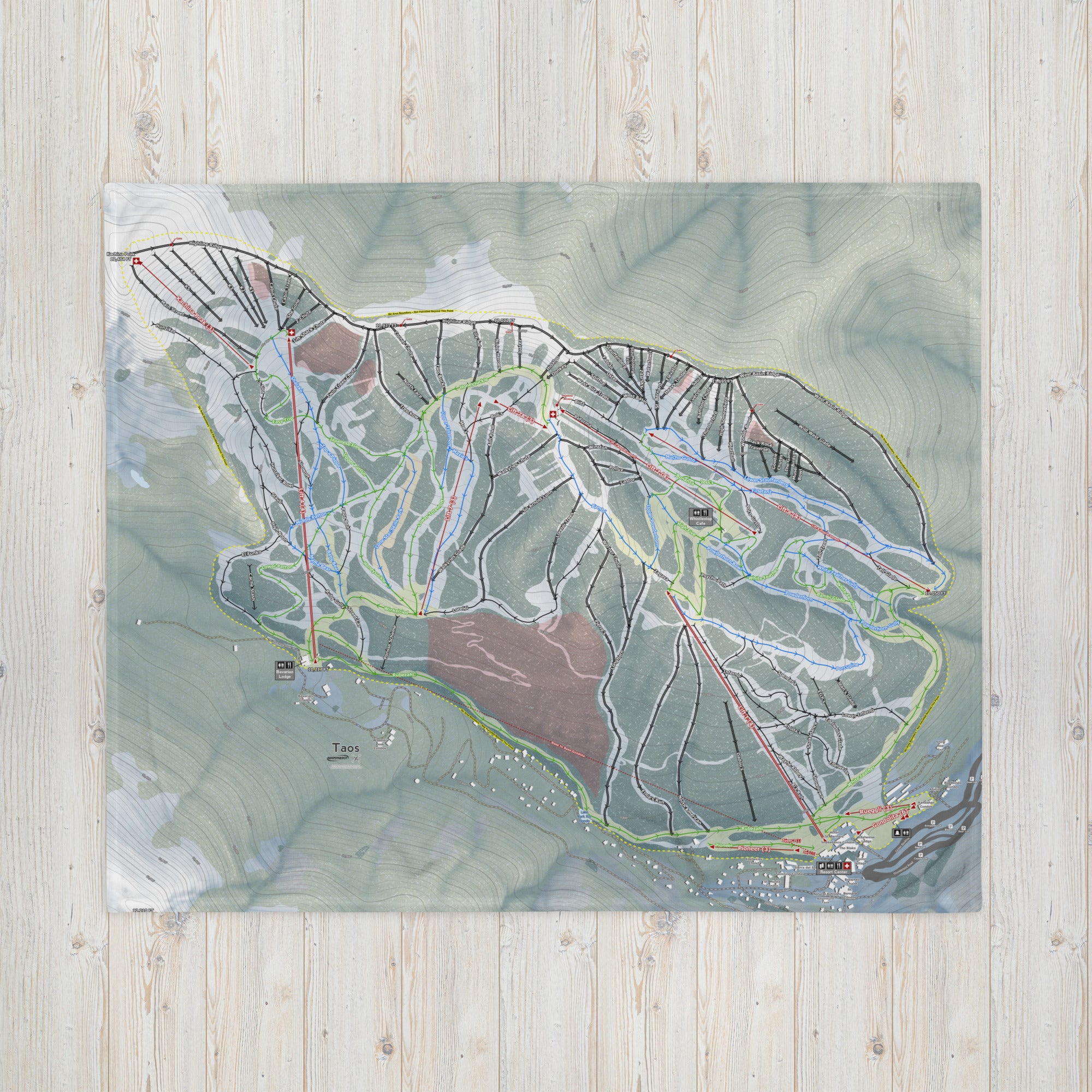 Taos, New Mexico Ski Resort Map Blanket