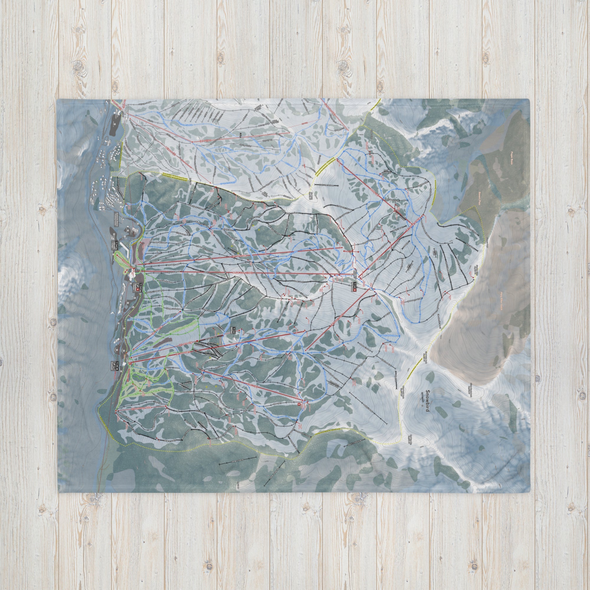 Snowbird, Utah Ski Resort Map blanket