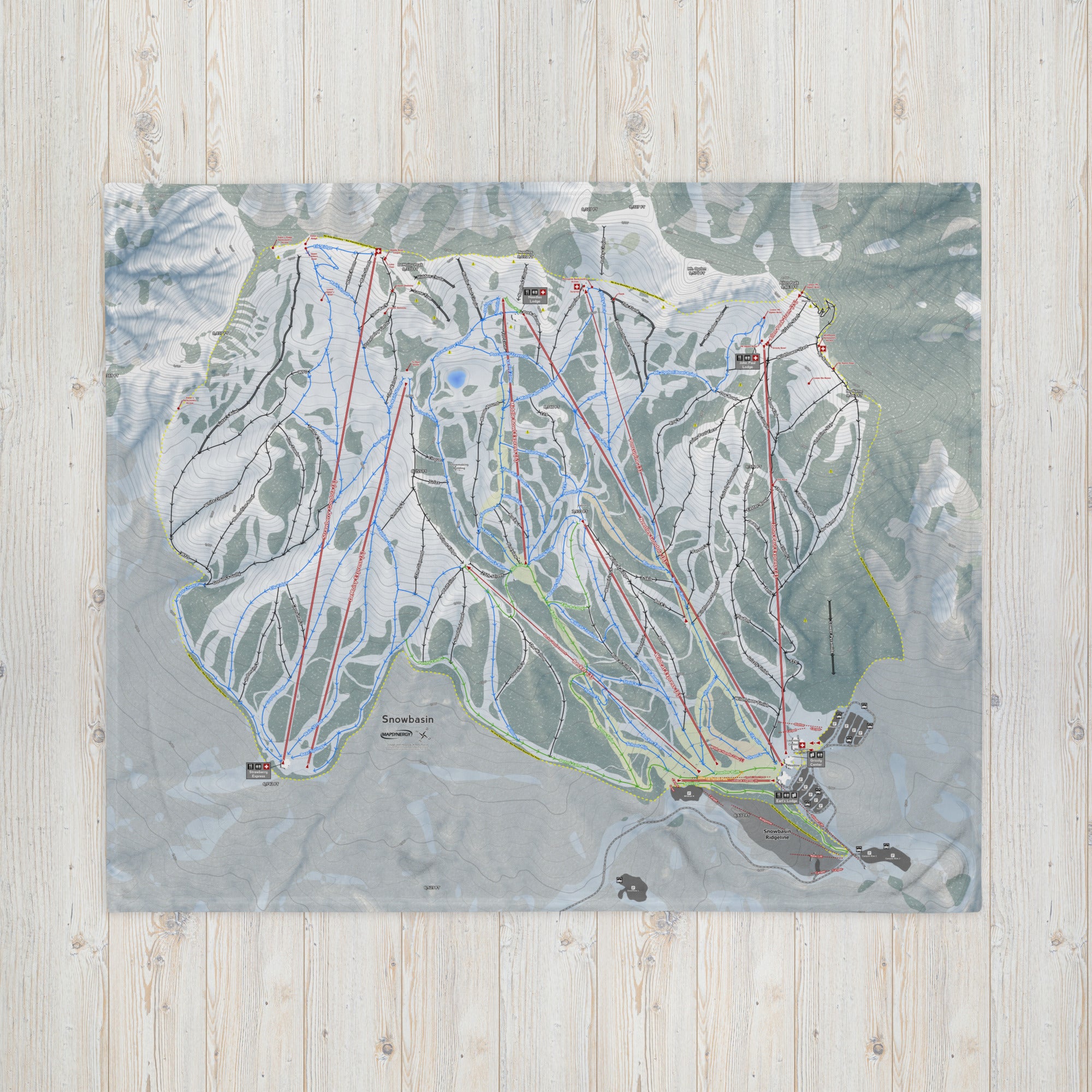 Snow Basin, Utah Ski Resort Map Blanket