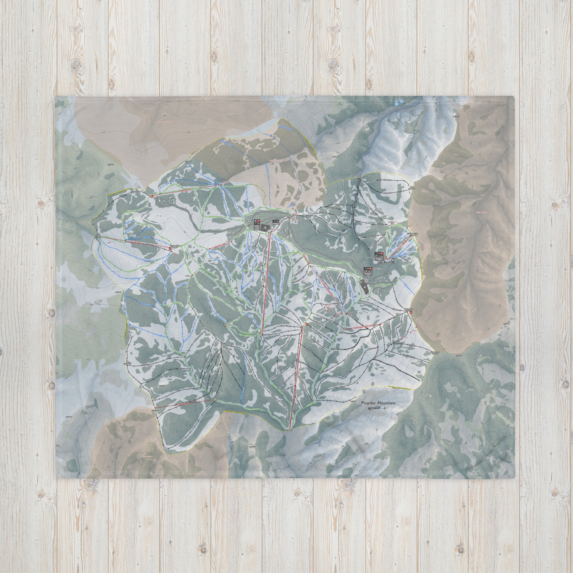 Powder Mountain, Utah Ski Resort Map blanket