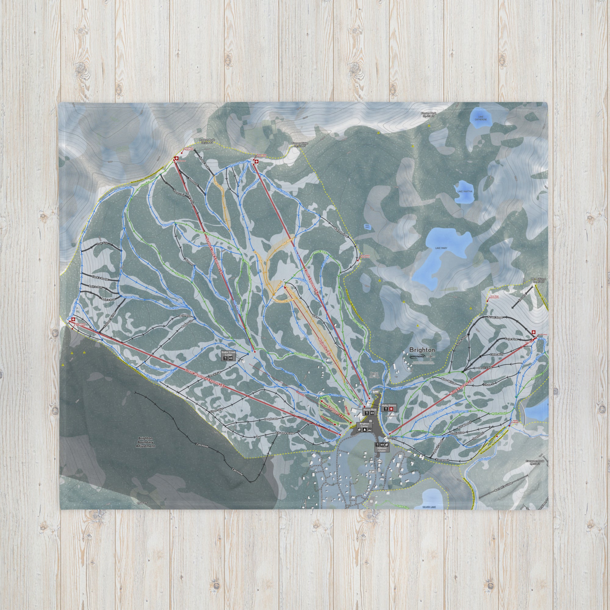 Brighton, Utah Ski Resort Map blanket