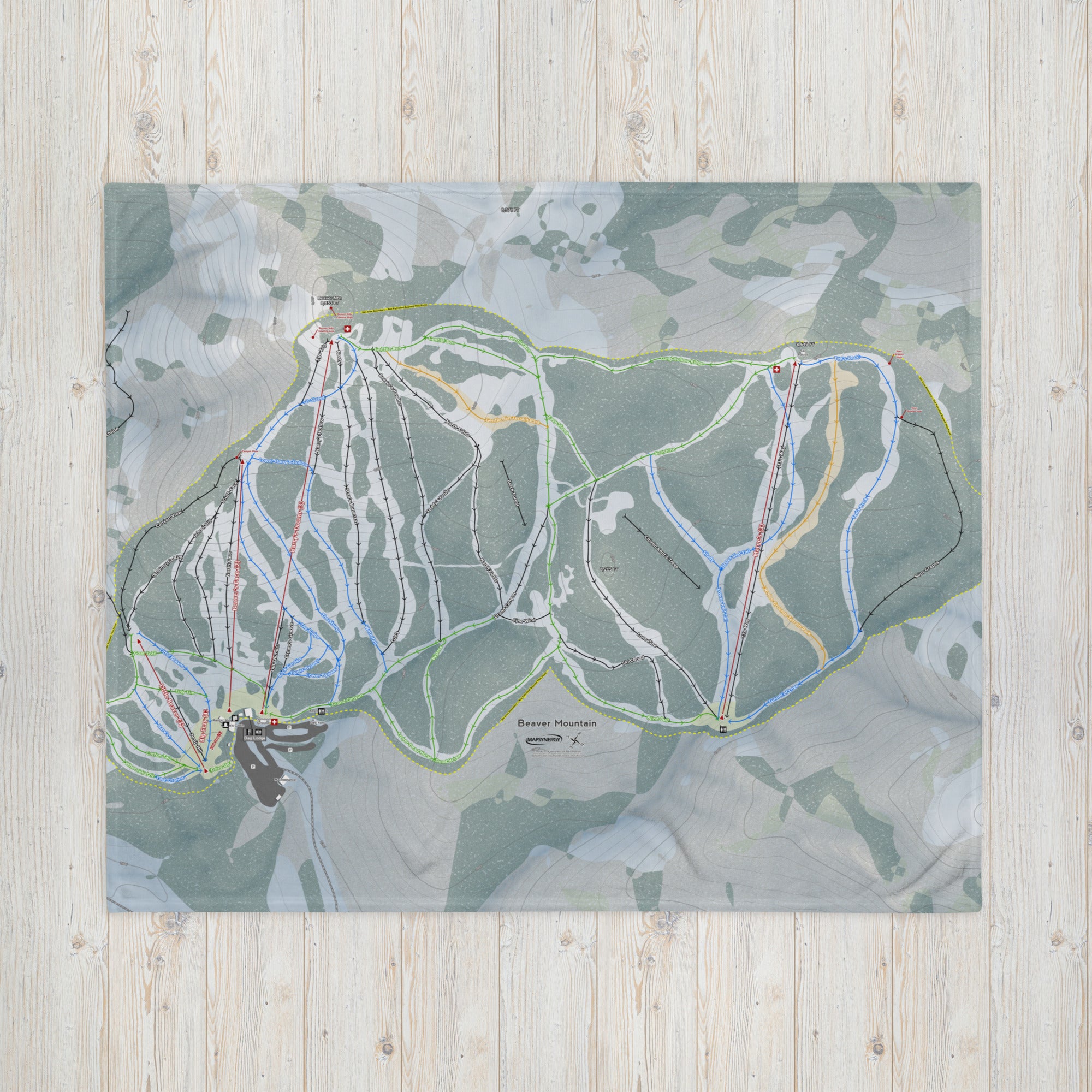 Beaver Mountain, Utah Ski Resort Map blanket