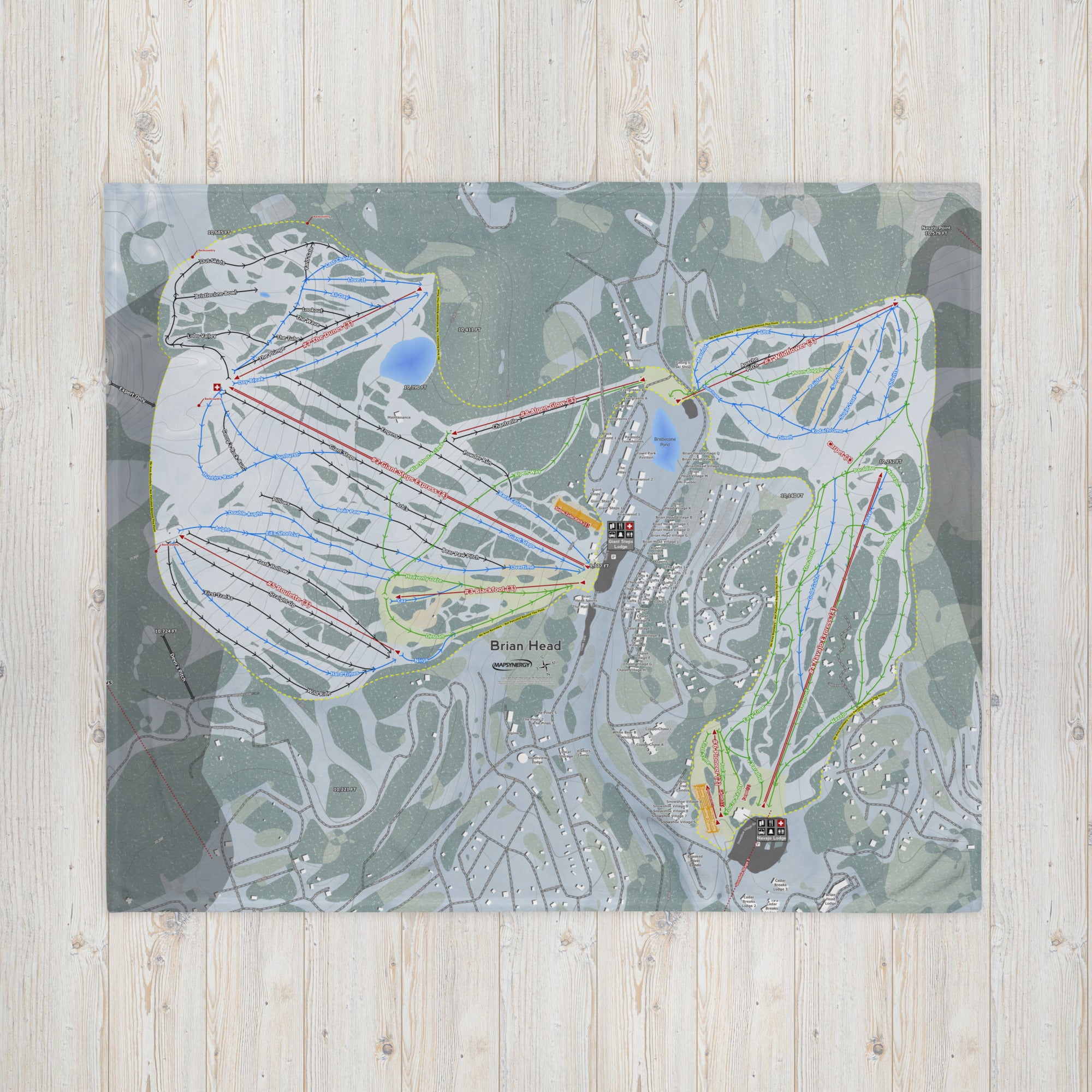 Brian Head, Utah Ski Resort Map blanket