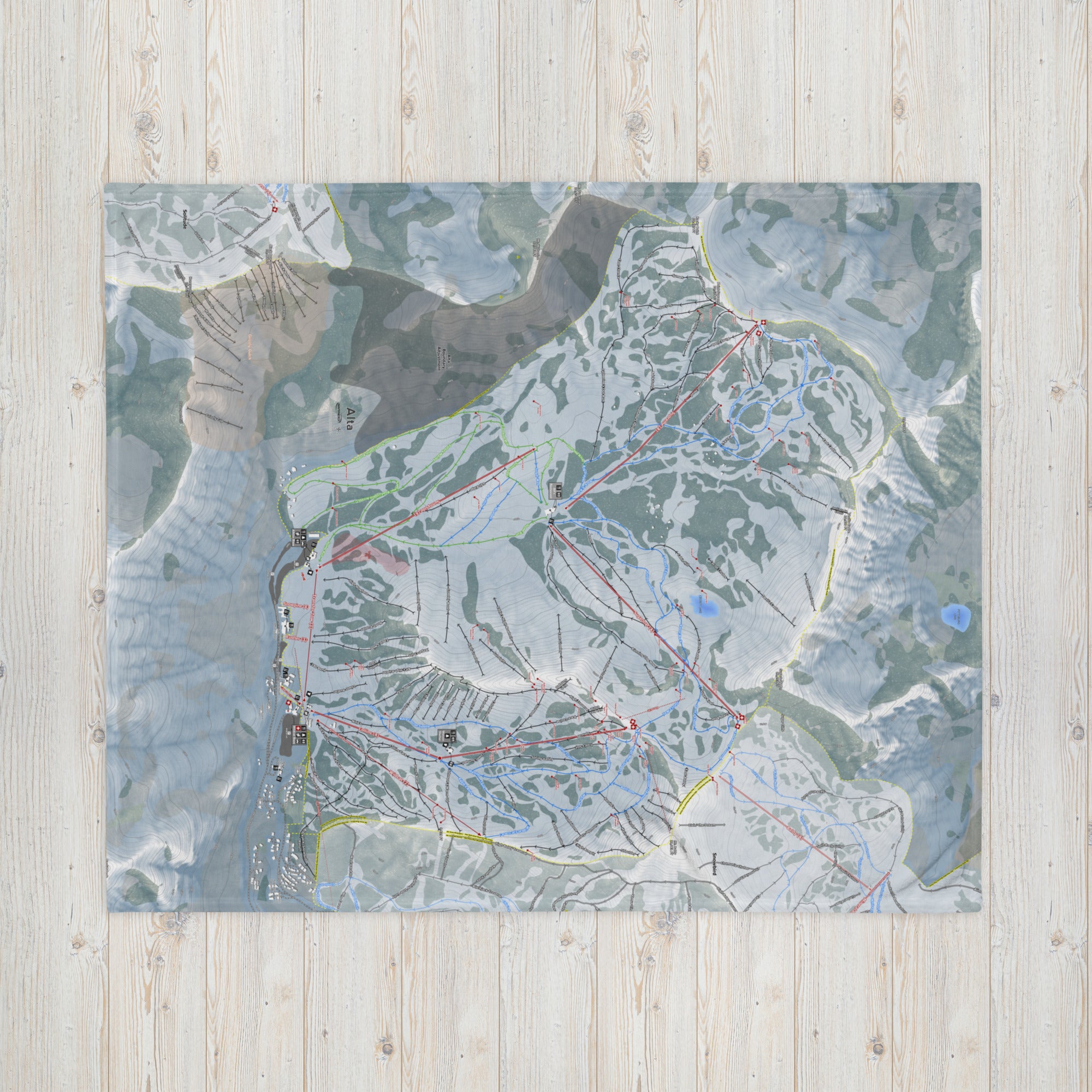 Alta, Utah Ski Resort Map Blanket