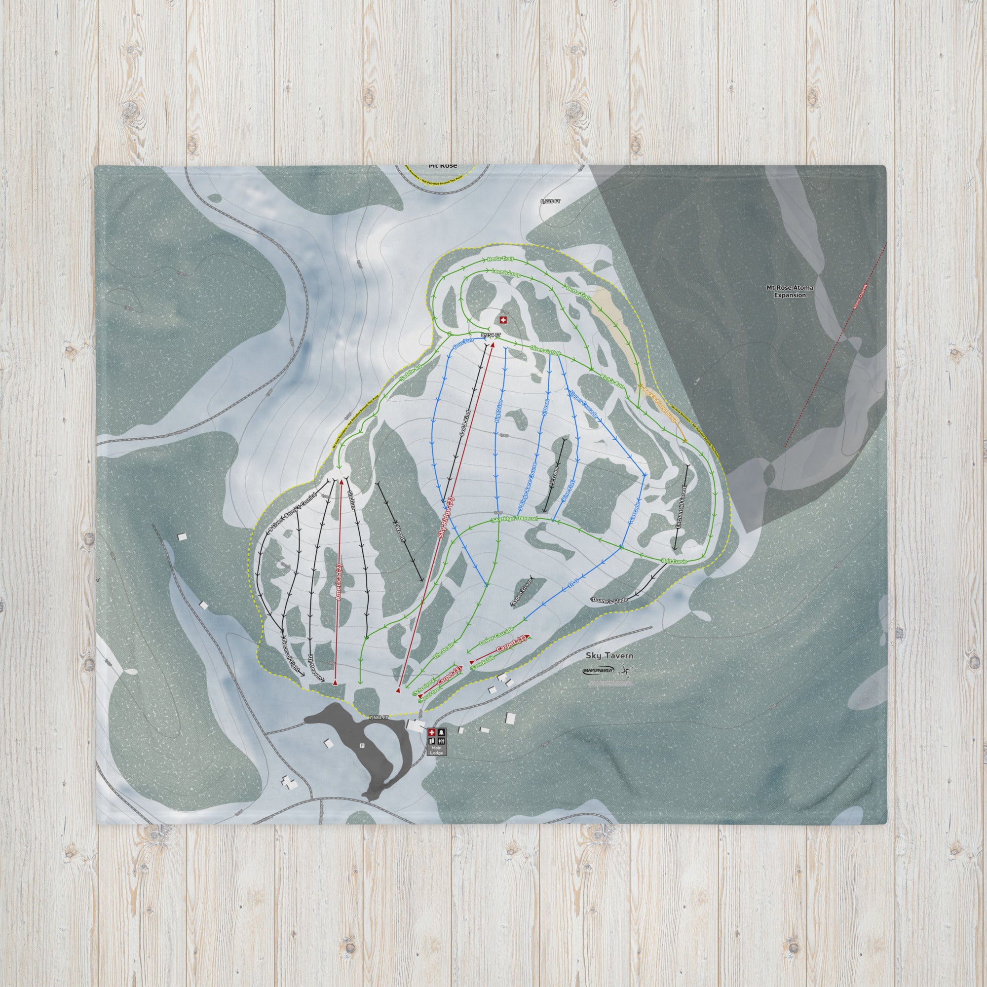 Sky Tavern, Nevada Ski Resort Map Blanket