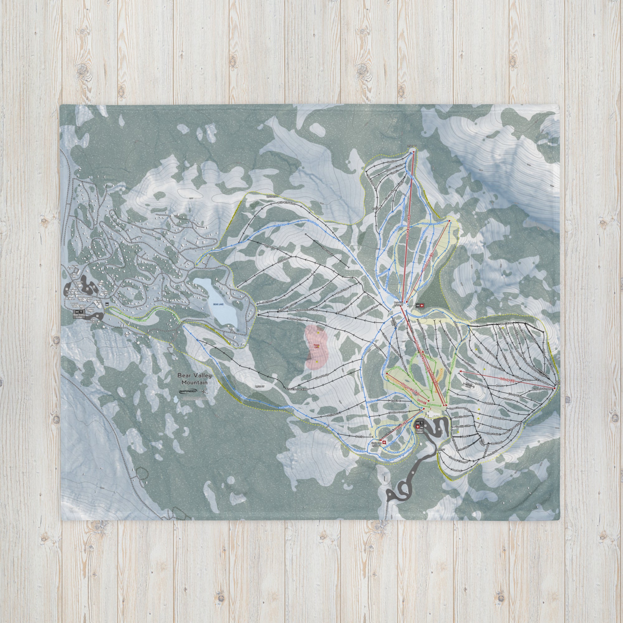 Bear Valley Mountain, California Ski Resort Map Blanket