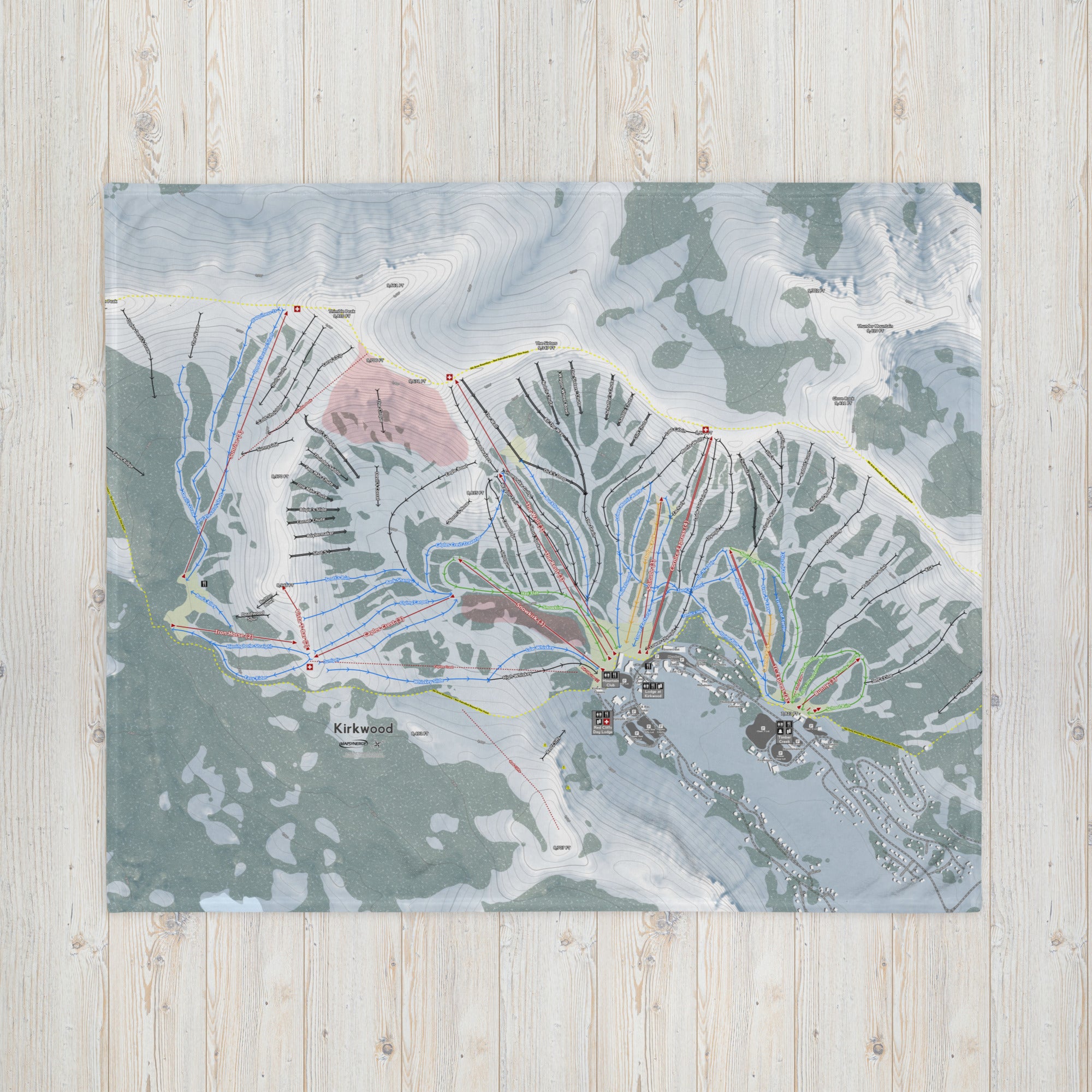 Kirkwood, California Ski Resort Map Blanket