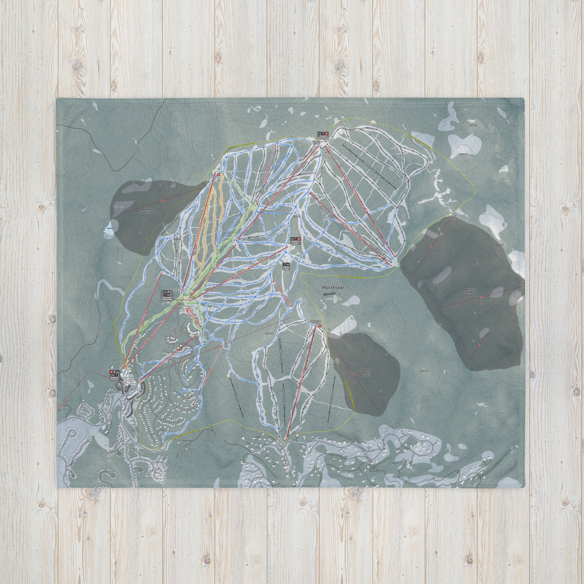 Northstar, California Ski Resort Map Blanket