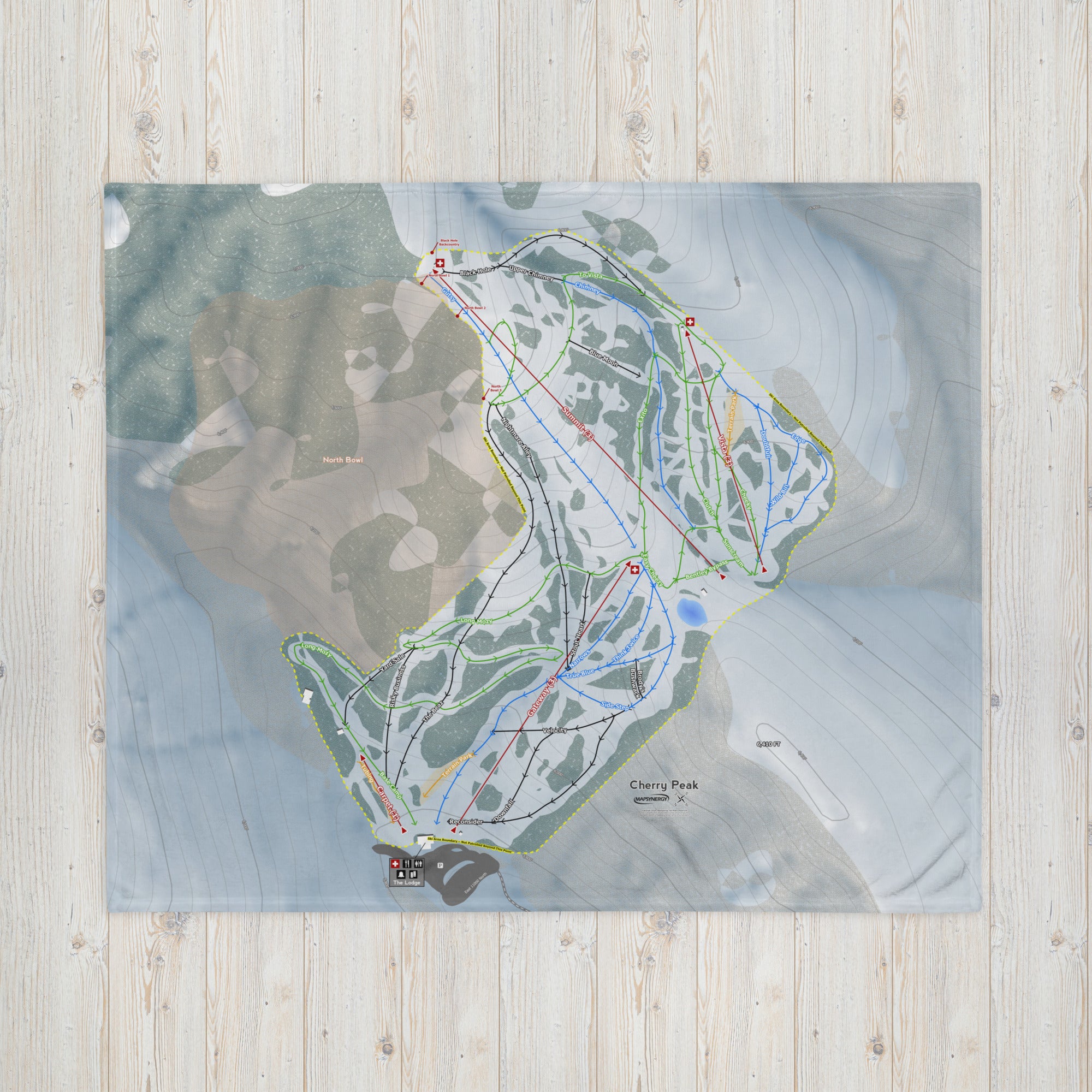 Cherry Peak, Utah Ski Resort Map Blanket