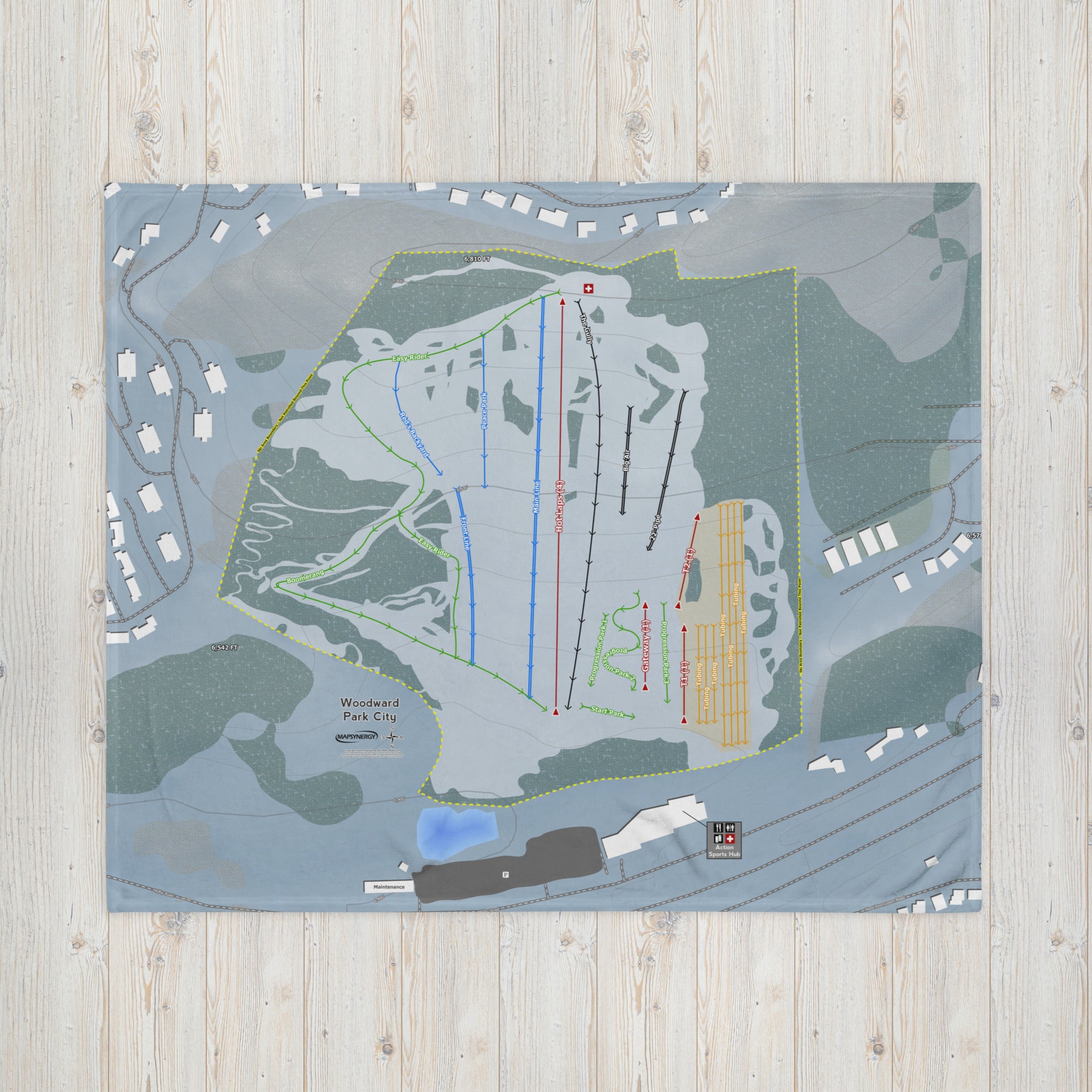 Woodward Park City, Utah Ski Resort Map Blanket