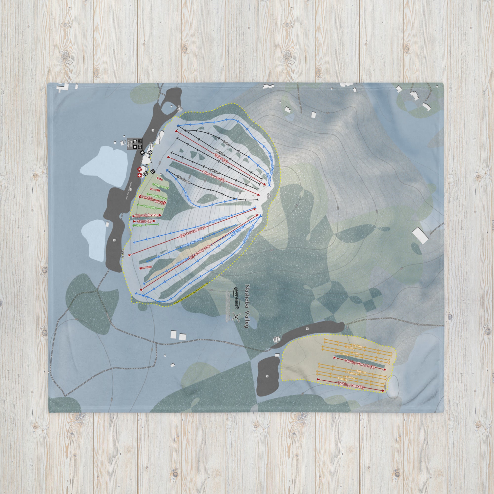 Nashoba Valley, Massachusetts Ski Resort Map Blanket