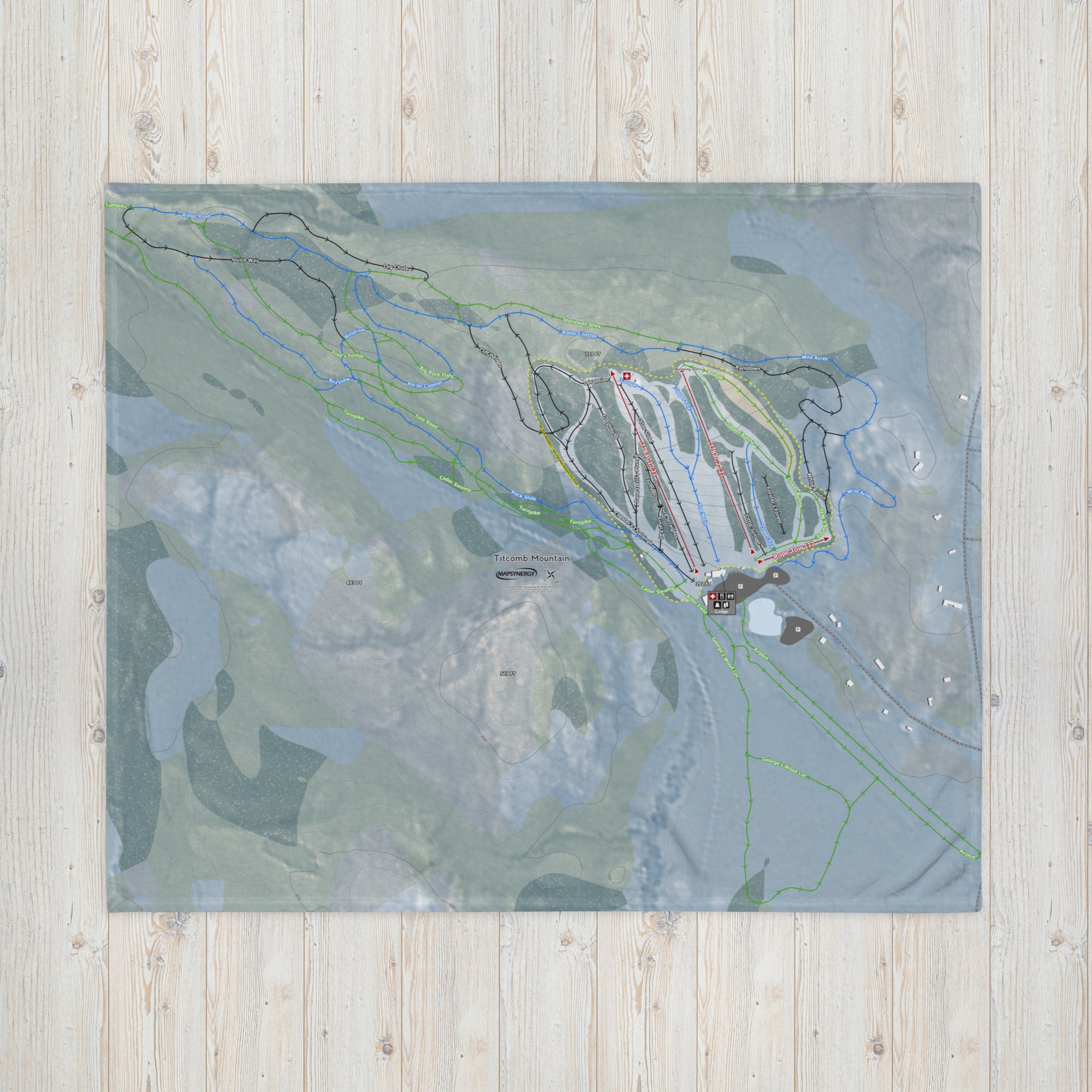 Titcomb Mountain, Maine Ski Resort Map Blanket