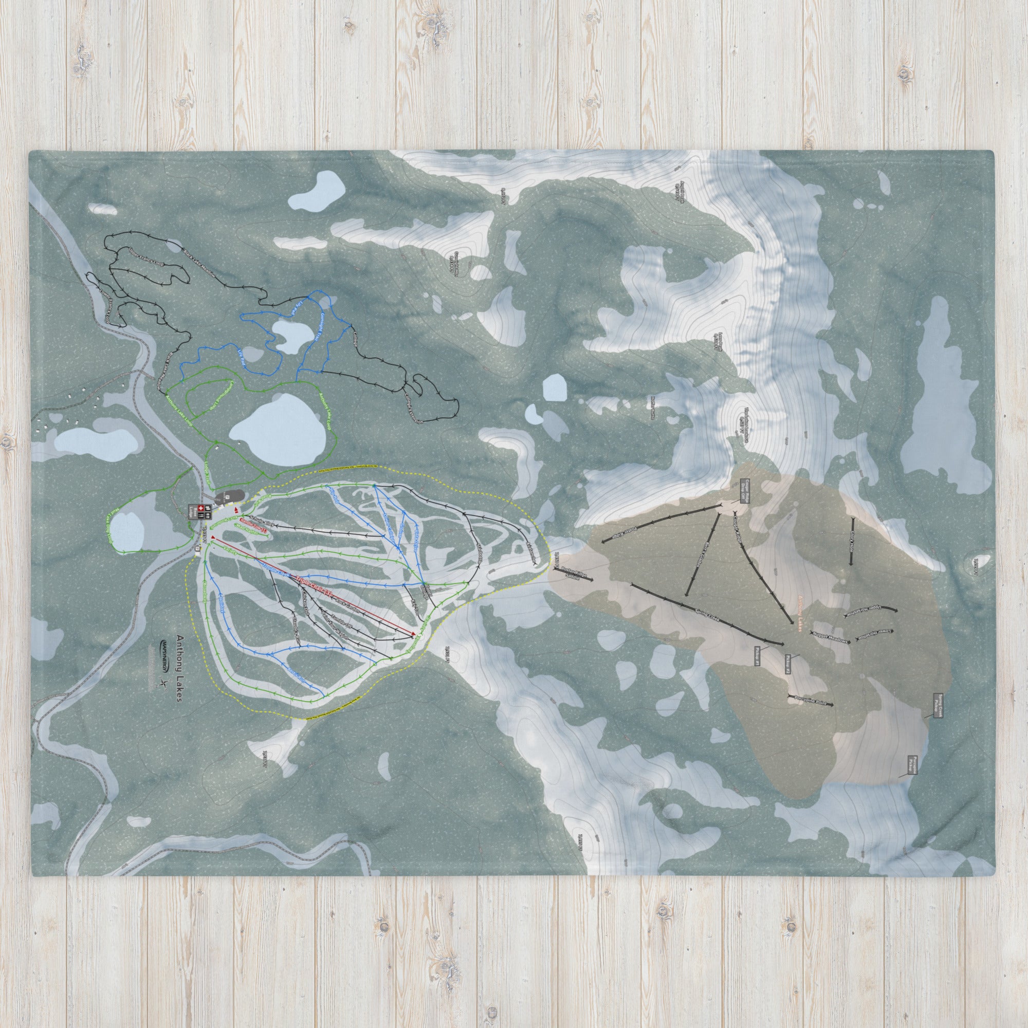 Anthony Lakes, Oregon Ski Resort Map Blanket