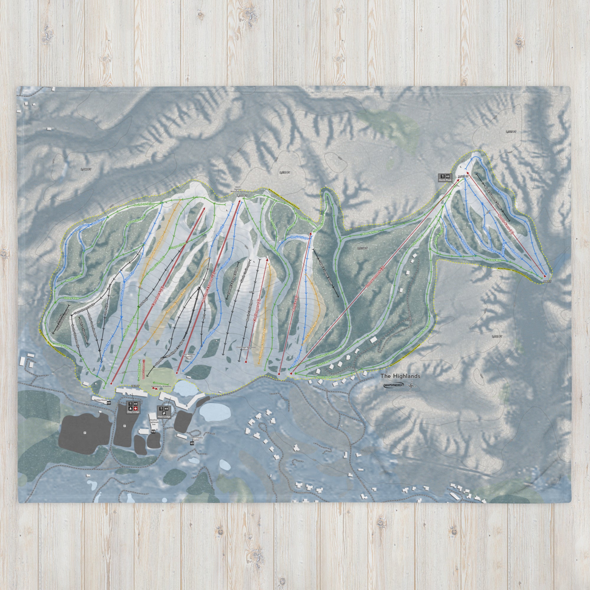 THE HIGHLANDS, MICHIGAN SKI RESORT MAP BLANKET