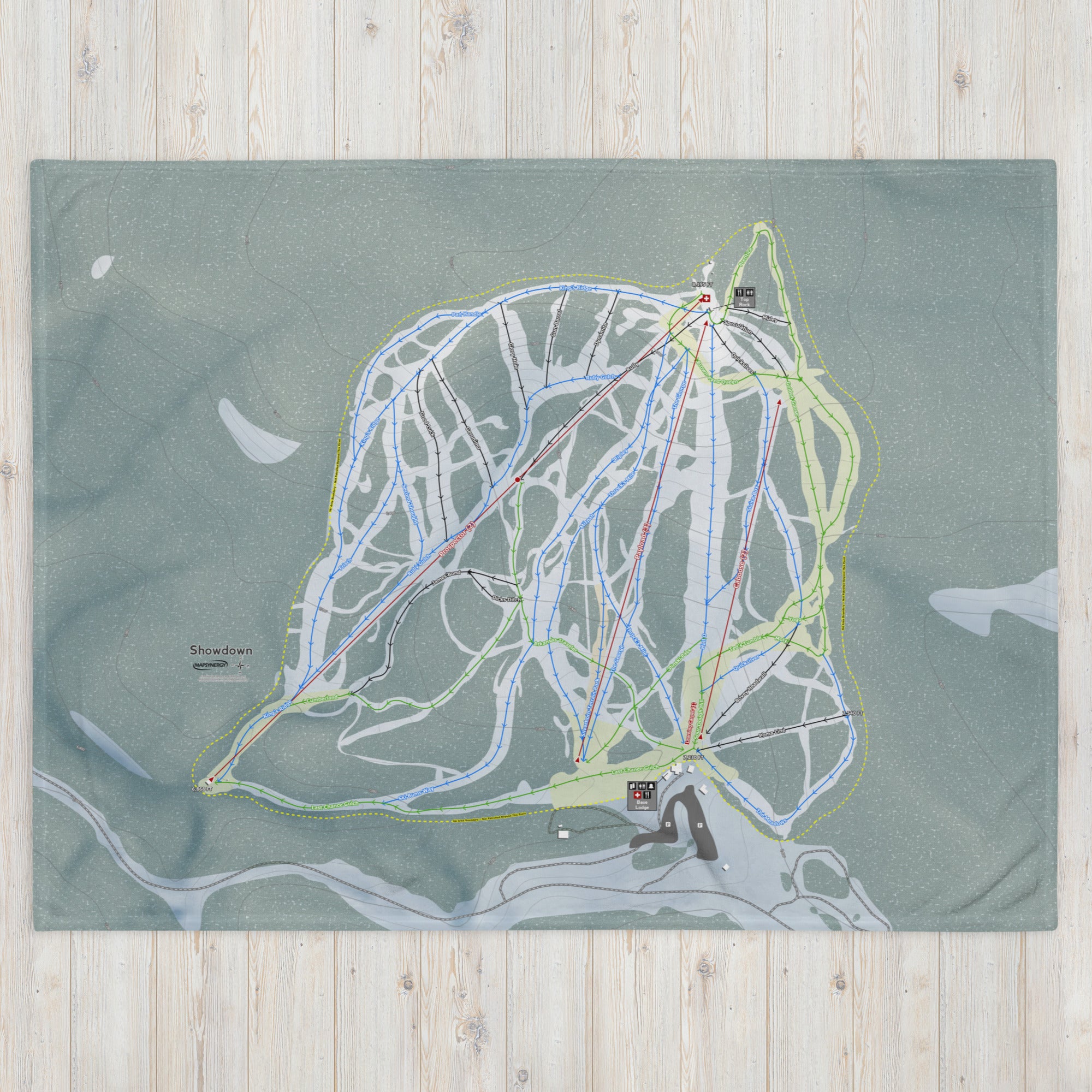 SHOWDOWN, MONTANA SKI RESORT MAP BLANKET