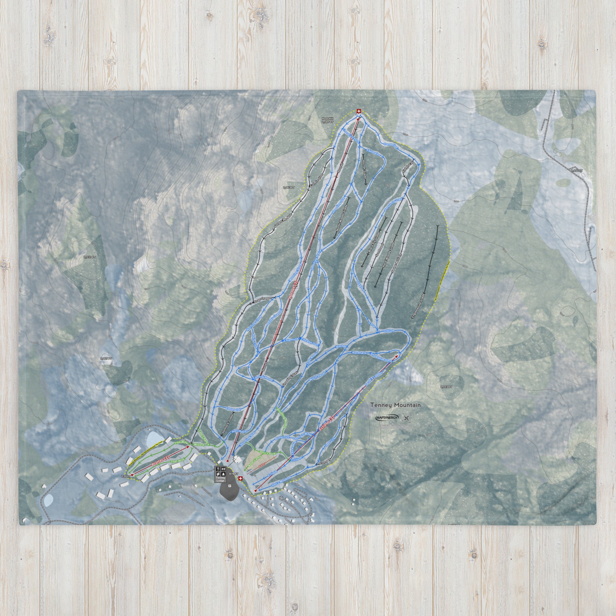 Tenney Mountain, New Hampshire Ski Resort Map Blanket