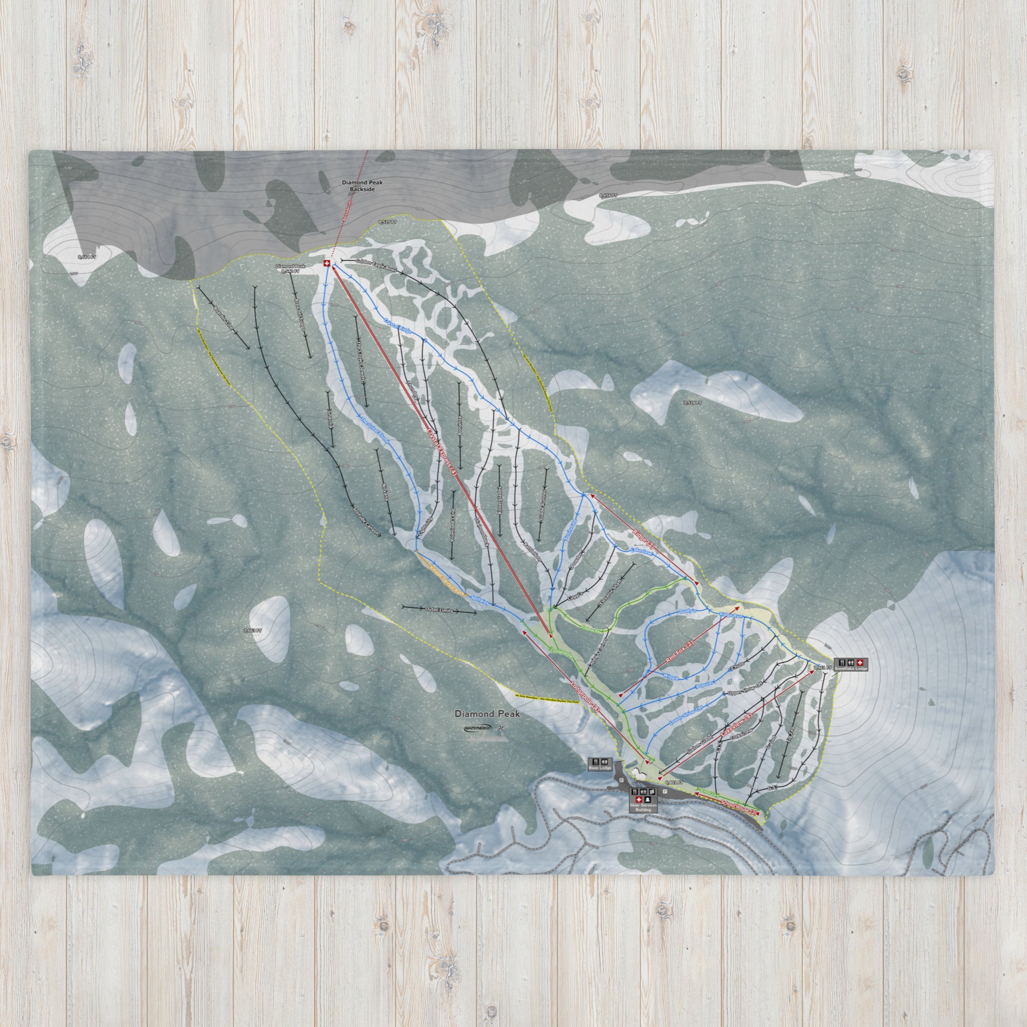 Diamond Peak, Nevada Ski Resort Map Blanket