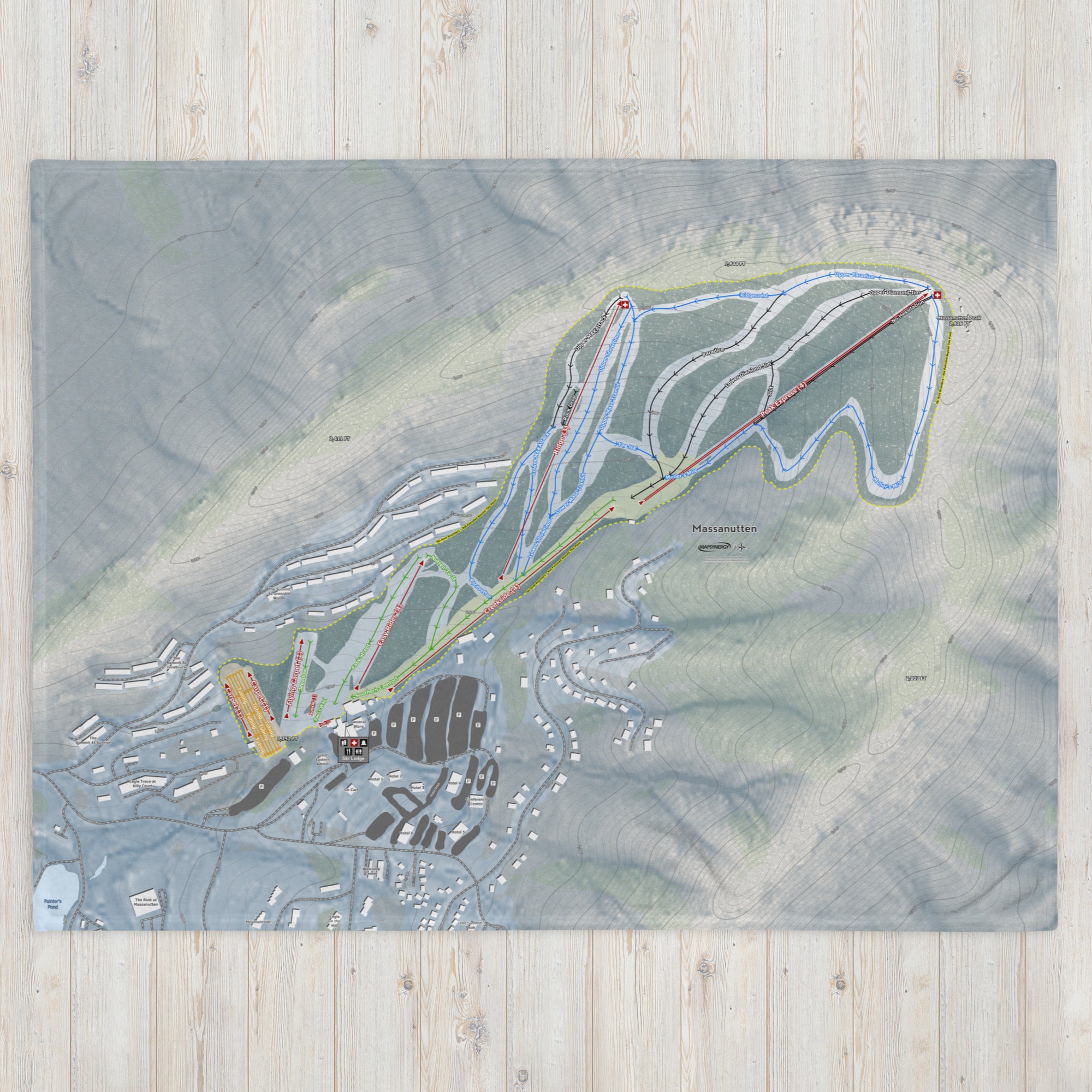 Massanutten, Virginia Ski Resort Map Blanket