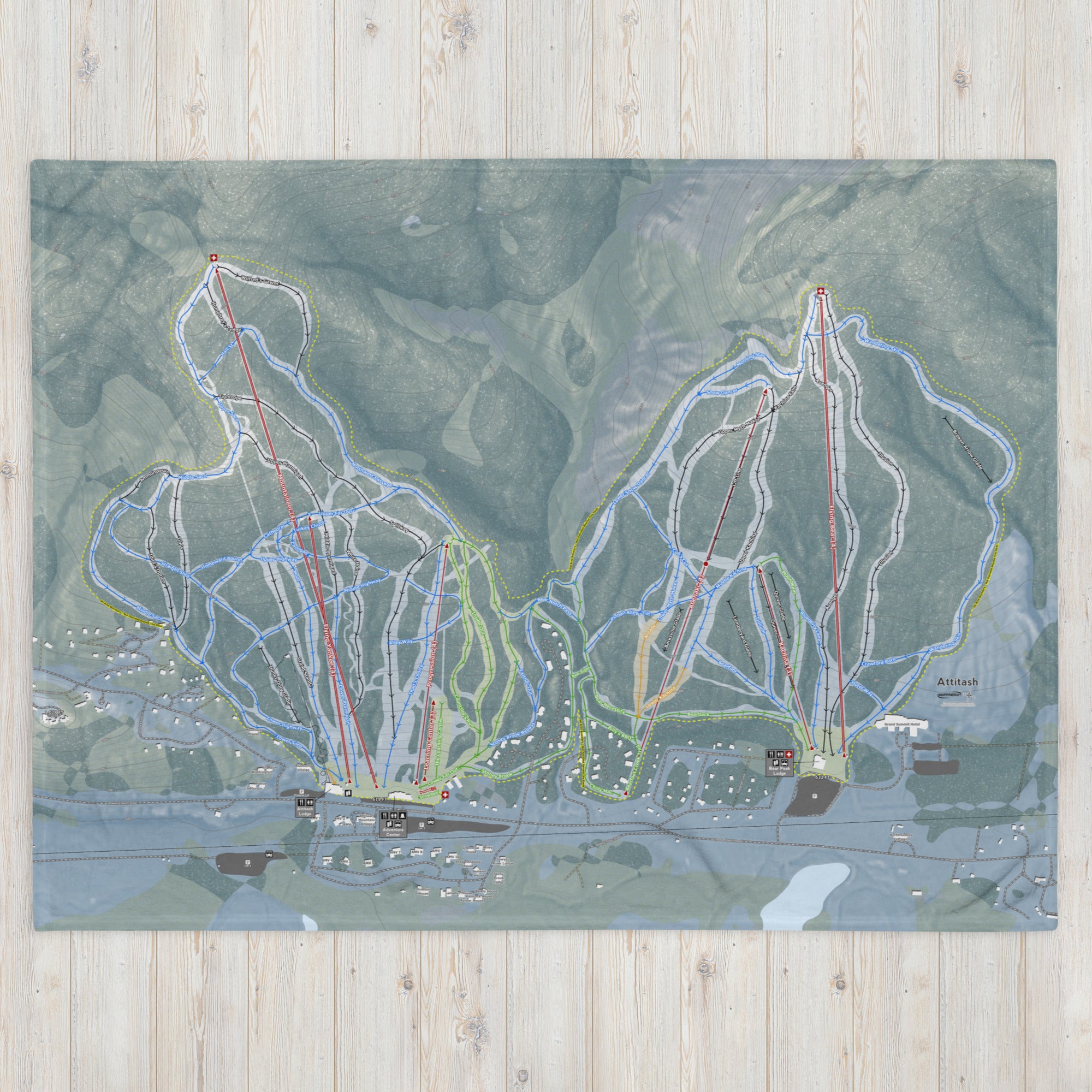 Attitash Mountain, New Hampshire Ski Resort Map Blanket