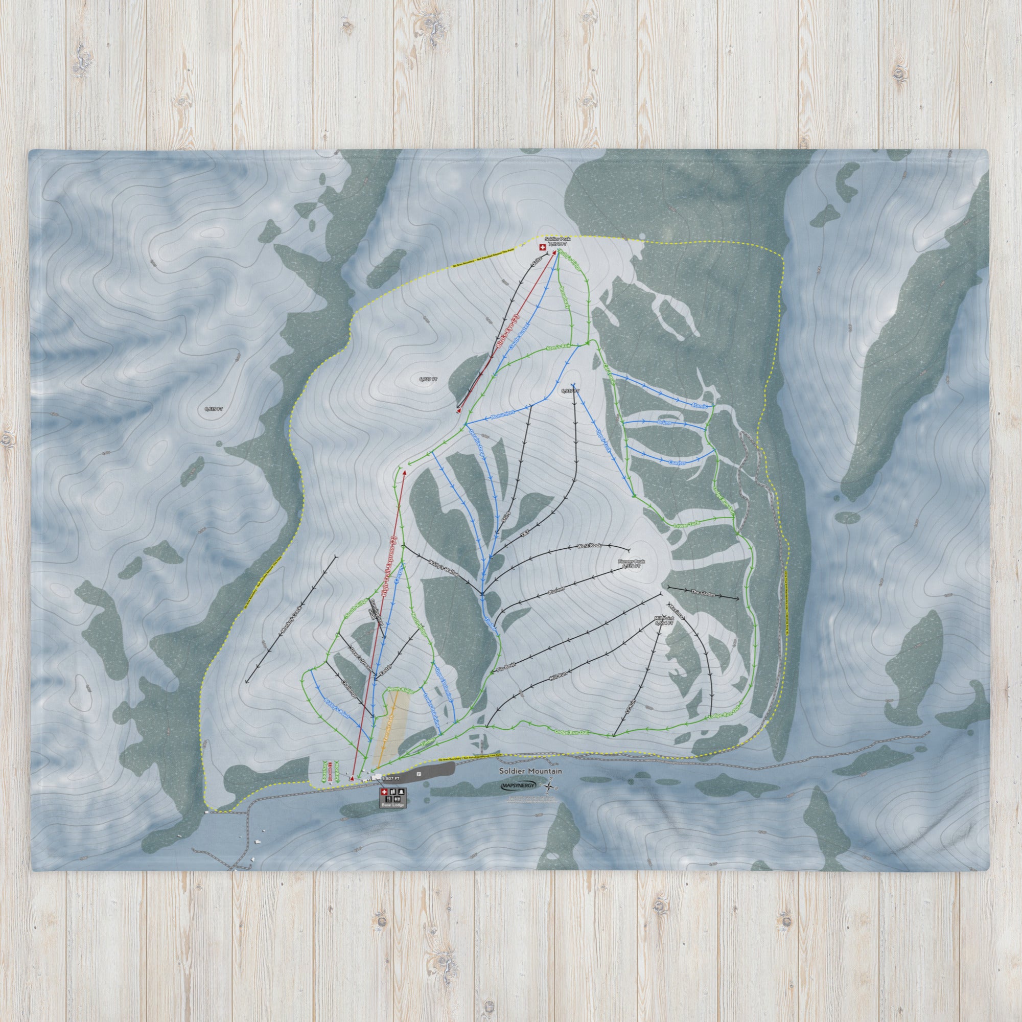 SOLDIER MOUNTAIN, IDAHO SKI RESORT MAP BLANKET