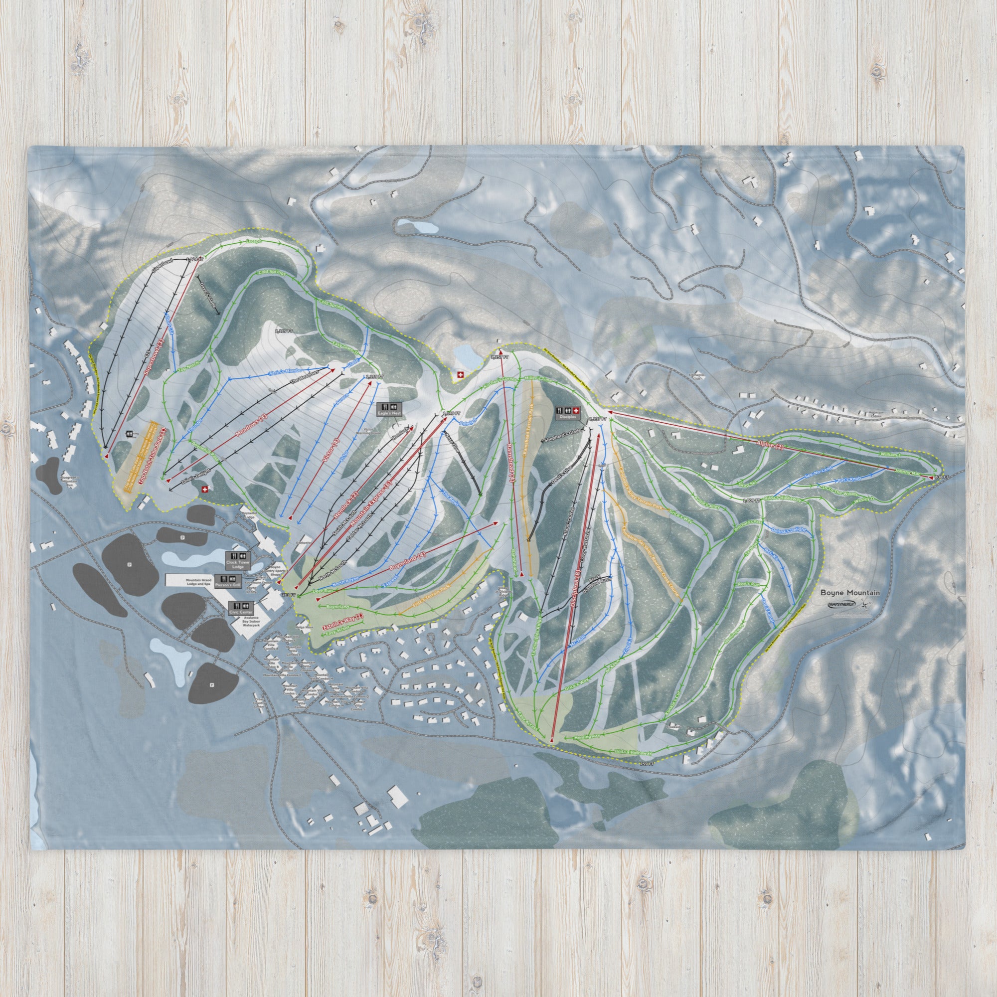 BOYNE MOUNTAIN, MICHIGAN SKI RESORT MAP BLANKET