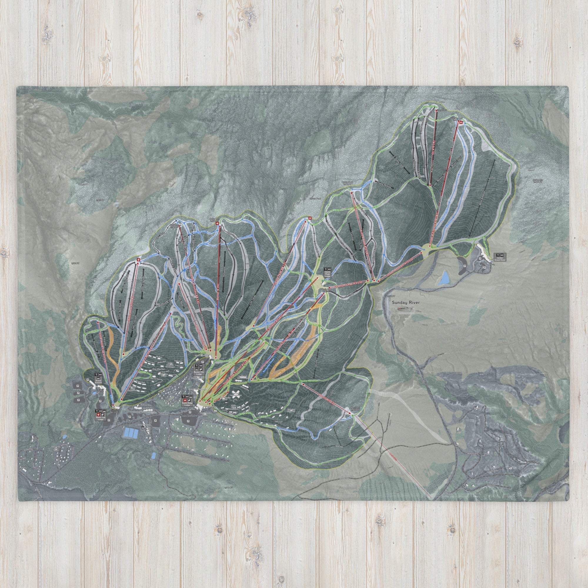 Sunday River, Maine Ski Resort Map blanket