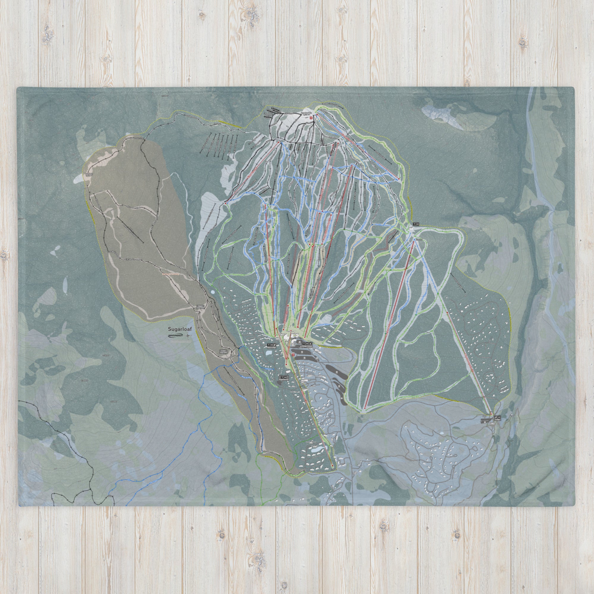 Sugarloaf, Maine Ski Resort Map Blanket